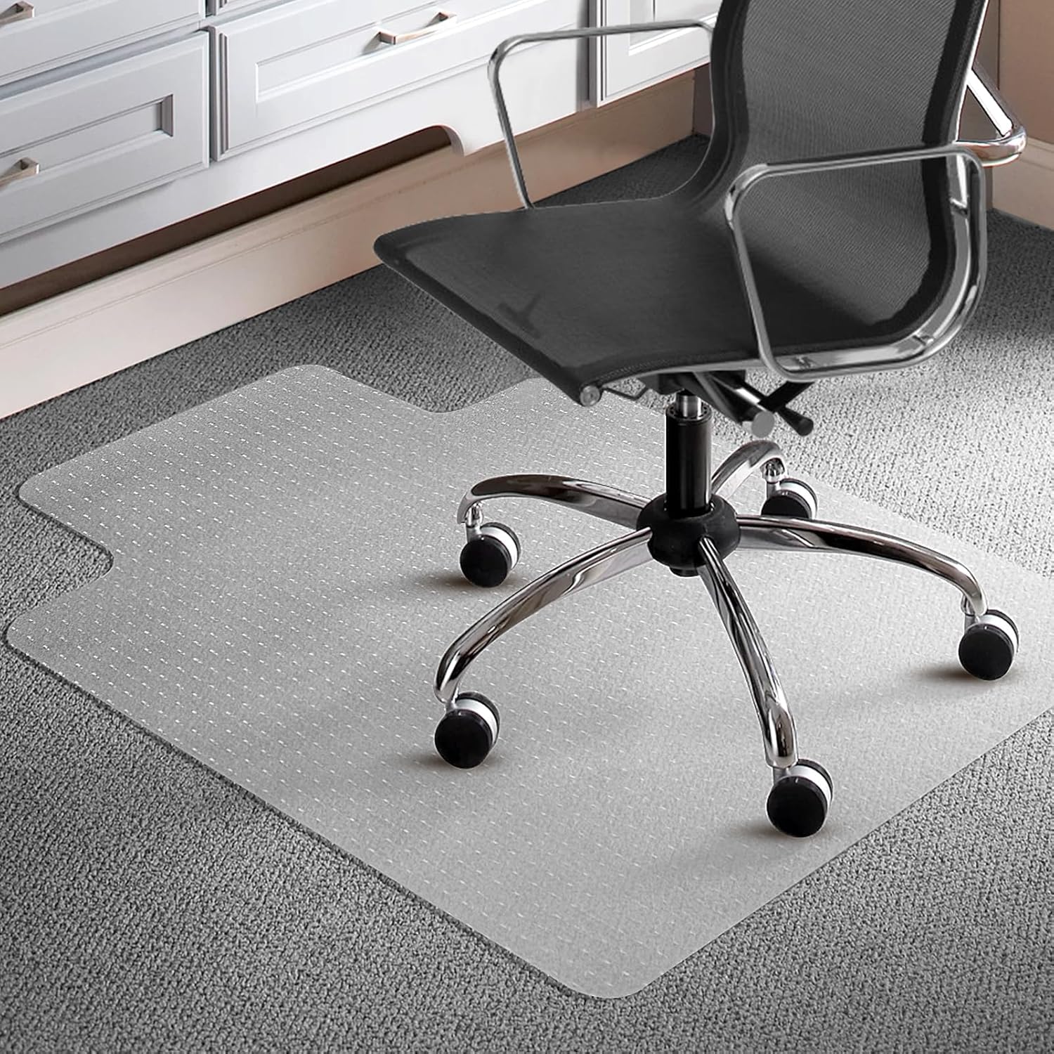 Trintion Office Chair Mat for Carpeted Floor 90x120cm PVC Floor Mat Non-Slip Poi...