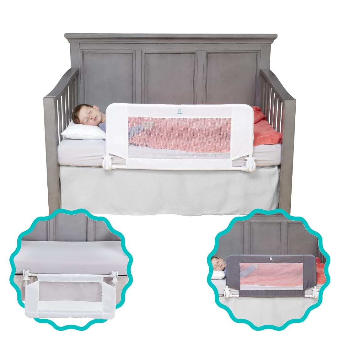 hiccapop Convertible Crib Bed Rail for Toddlers, Crib Rail Guard, Toddler Bed Ra...