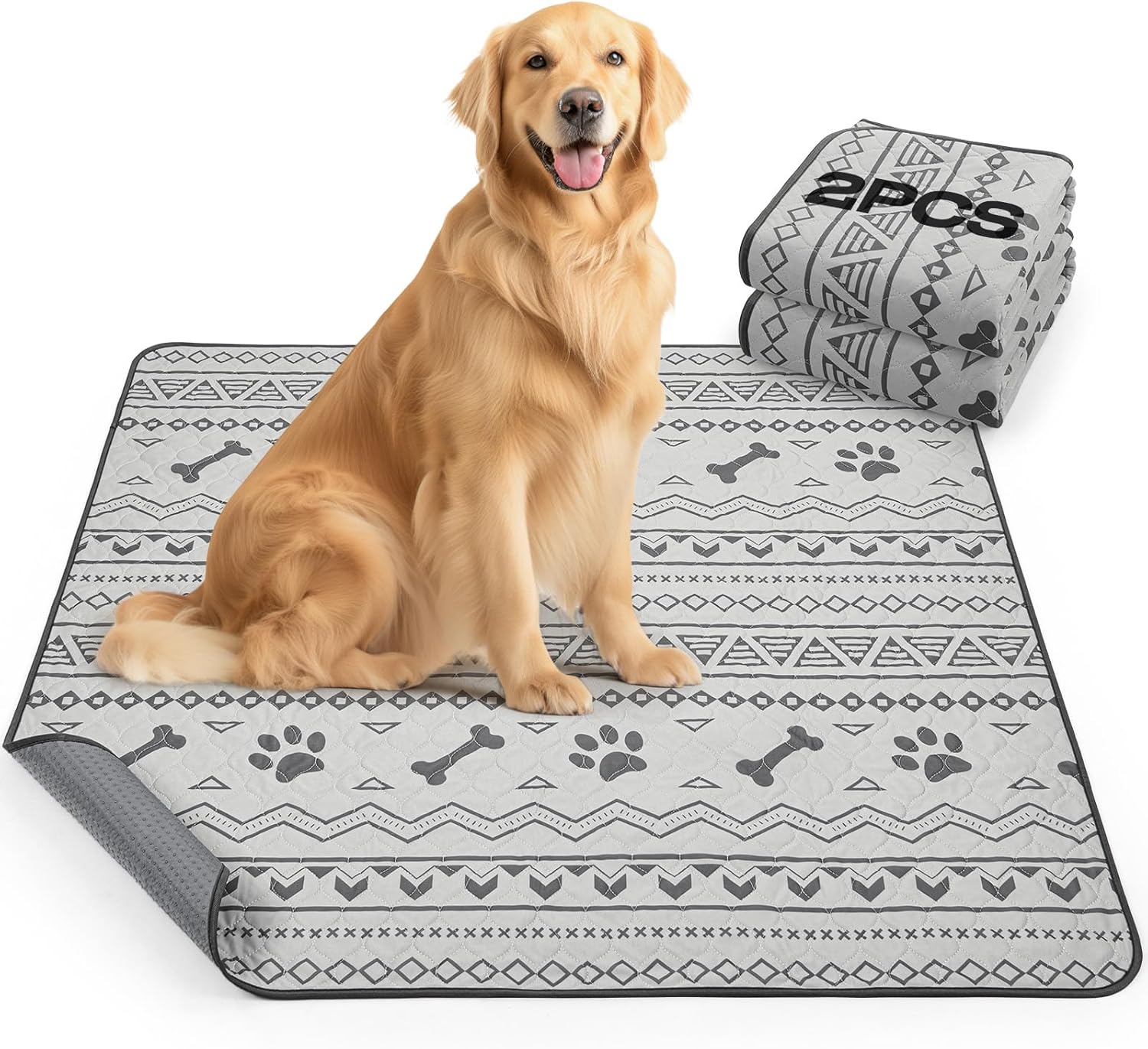 PICK FOR LIFE Reusable Puppy Pads, 2 Pack Washable Puppy Pads, Super Absorbent L...