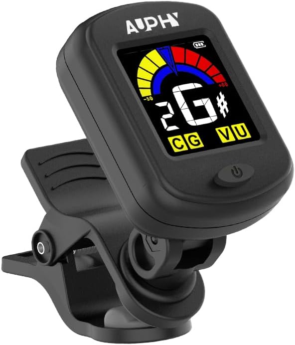 AUPHY Rechargeable Guitar Tuner Clip-on Tuner, Built-in rechargeable lithium bat...