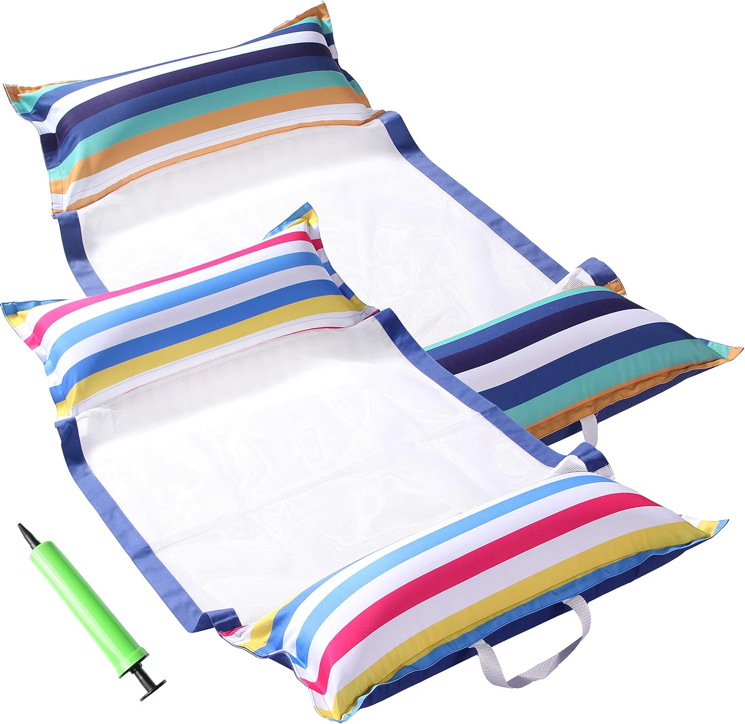 FindUWill Pool Hammock Floats, XL, 2Pack Inflatable Water Floaties 4-in-1 (Saddl...