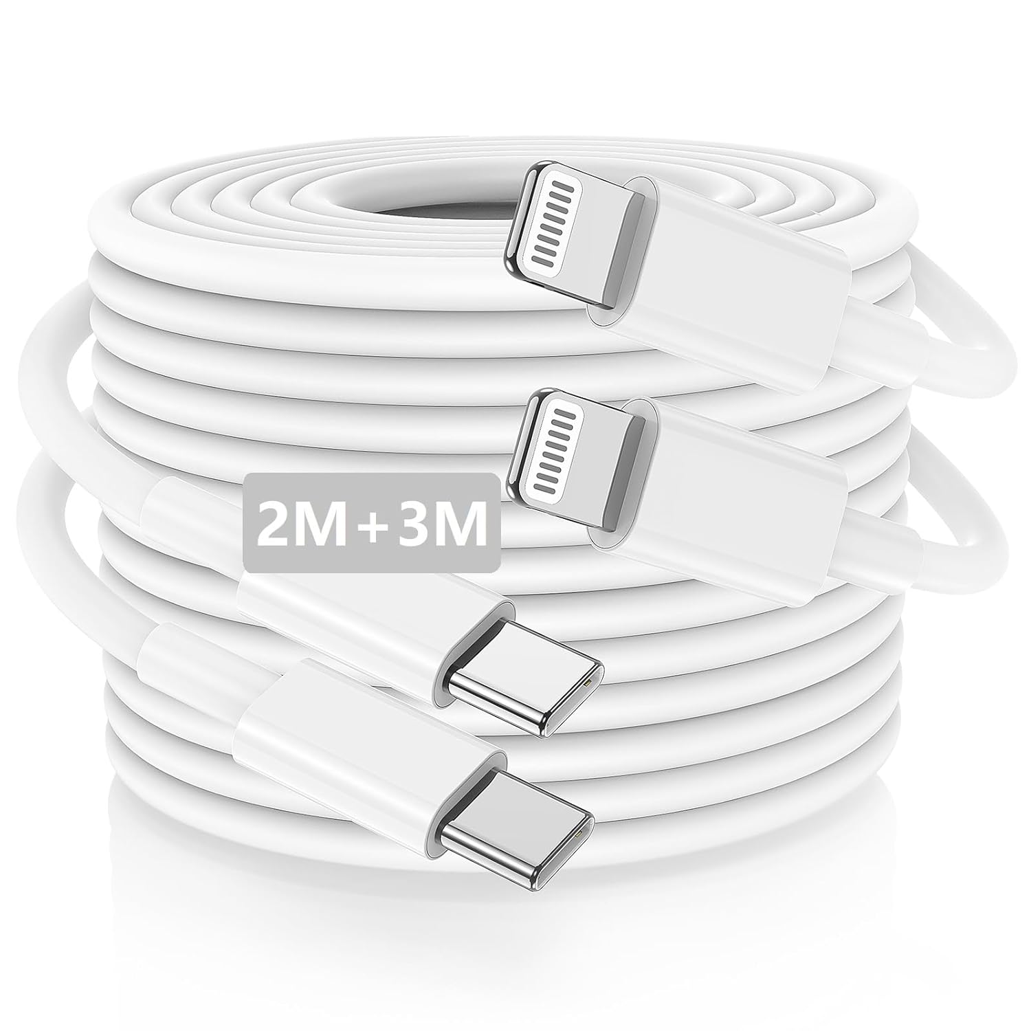 iPhone Charger Cable Fast Charge, [2Pack/2M + 3M] Long USB C to Lightning Chargi...