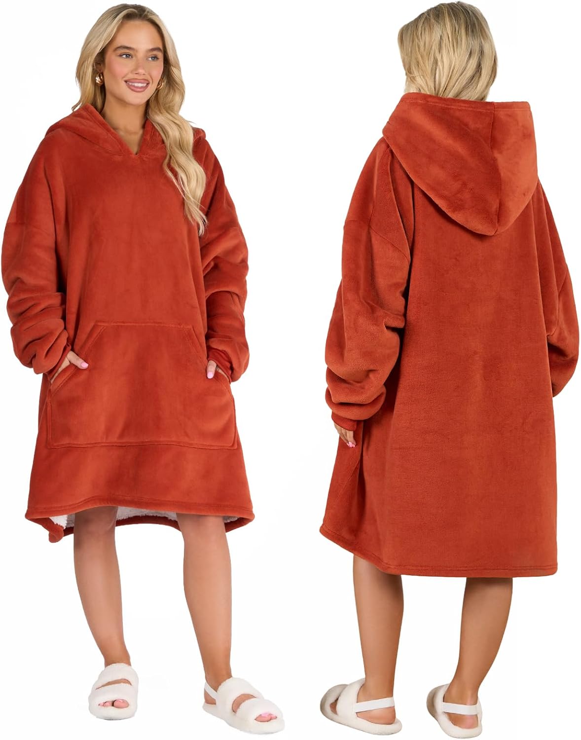 Sienna Hoodie Blanket Ultra Soft Sherpa Fleece Warm Comfy Cosy Oversized Wearabl...