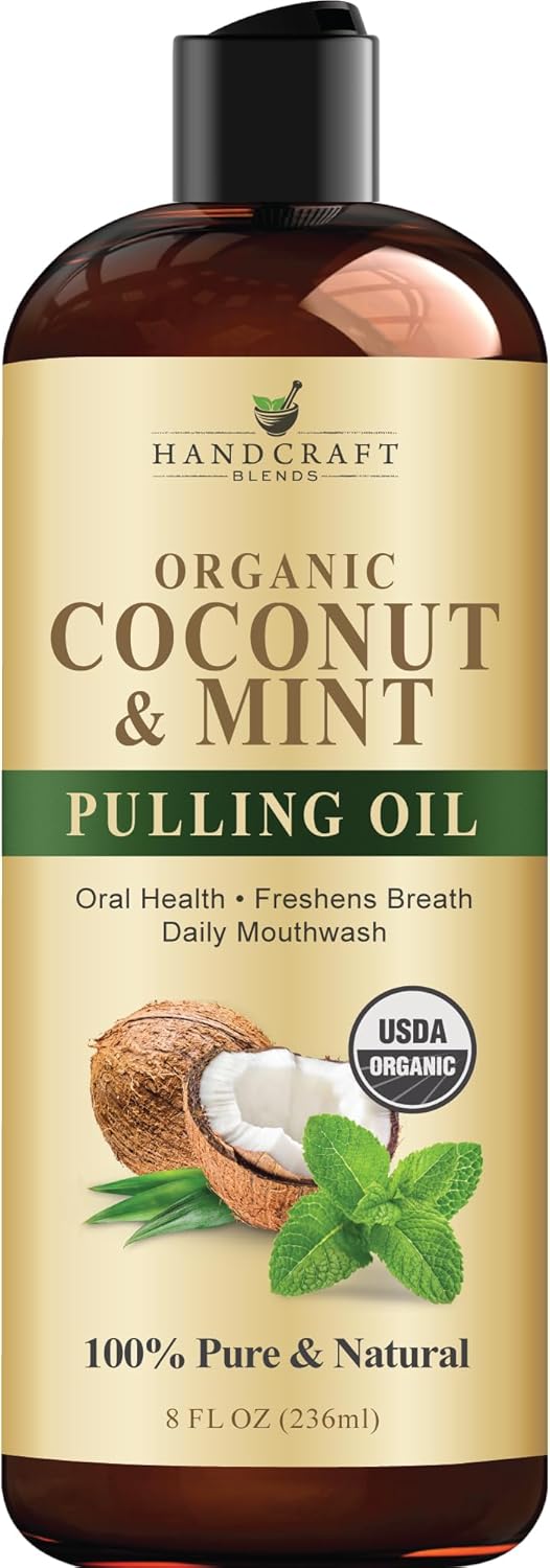 Handcraft Blends Coconut Oil Pulling for Teeth and Gums with Peppermint Oil - Or...