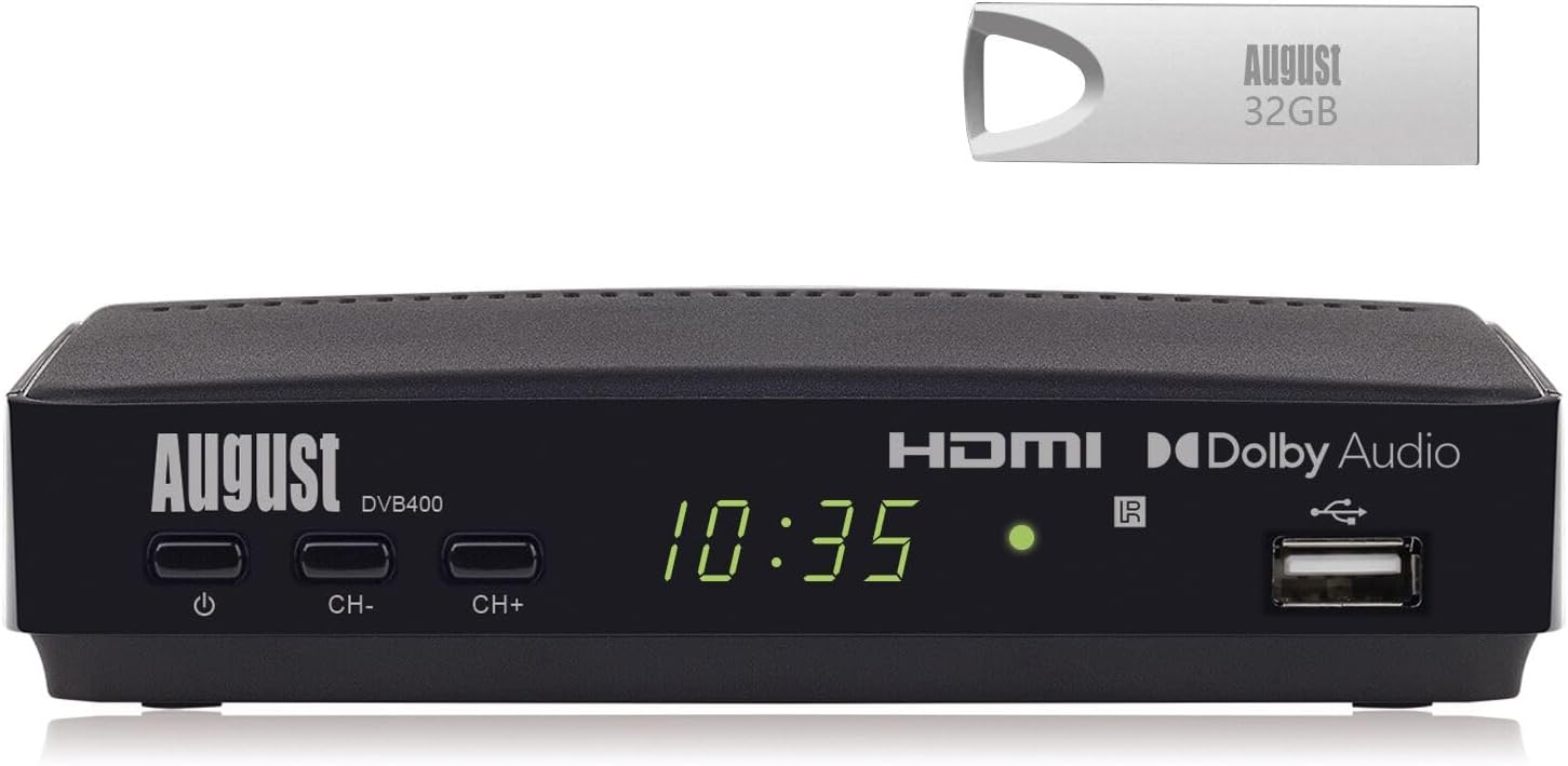Freeview HD TV Set Top Box Recorder - August DVB400 - Watch Live, Schedule Over...