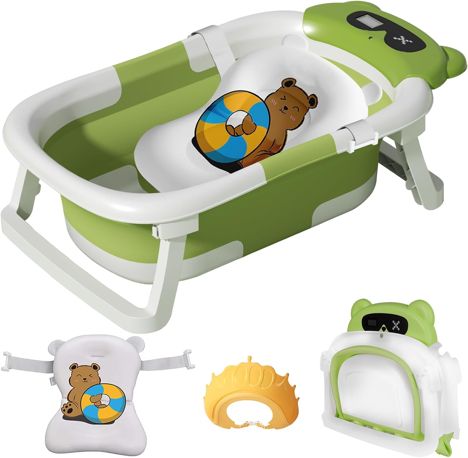 LiveGo Collapsible Baby Bathtub, Foldable Infant Tub for Newborn to Toddler (0-3...