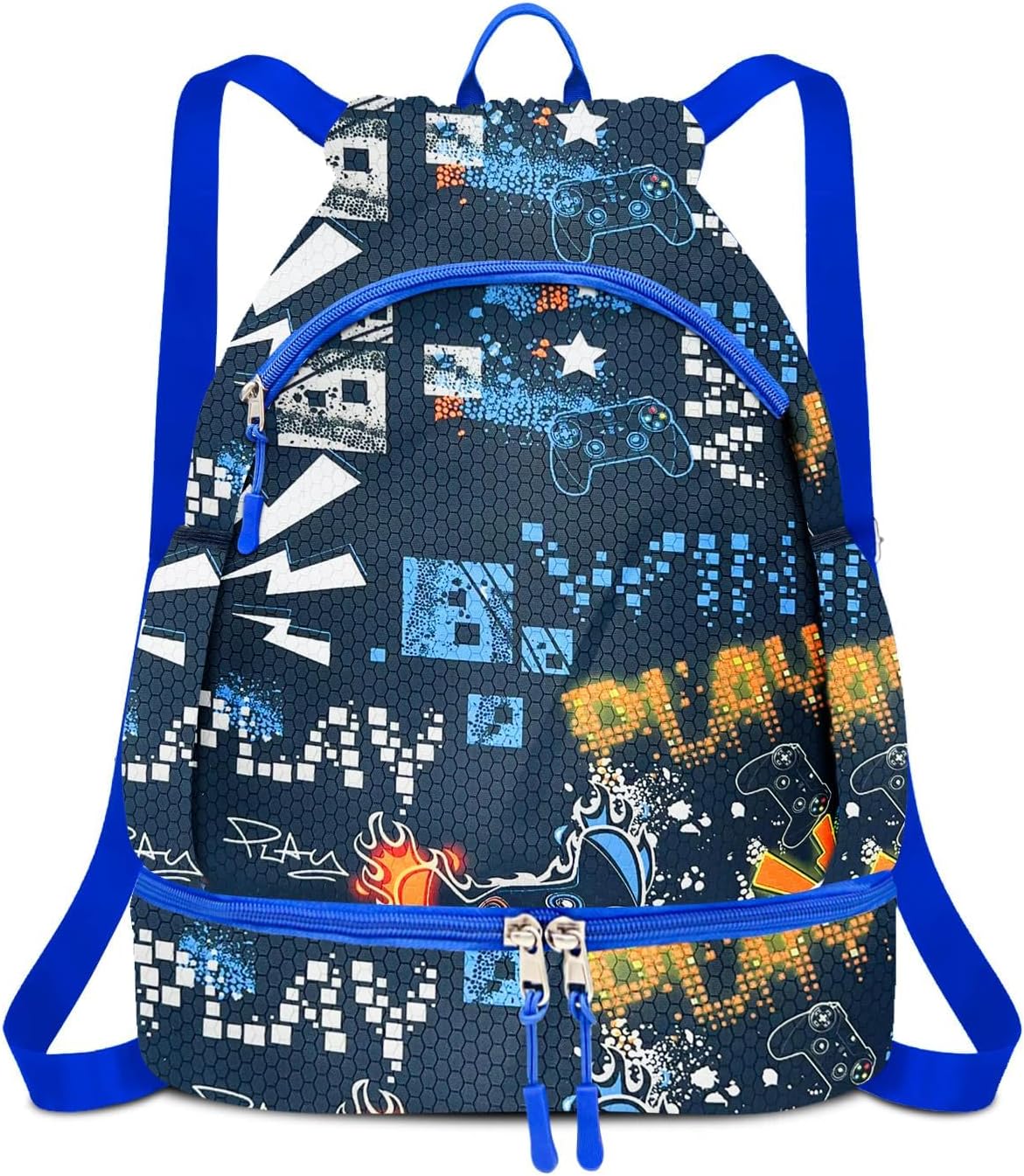 RLGPBON Drawstring Backpack for Kids,Youth Gym Dance Beach Swim Travel Bag for G...