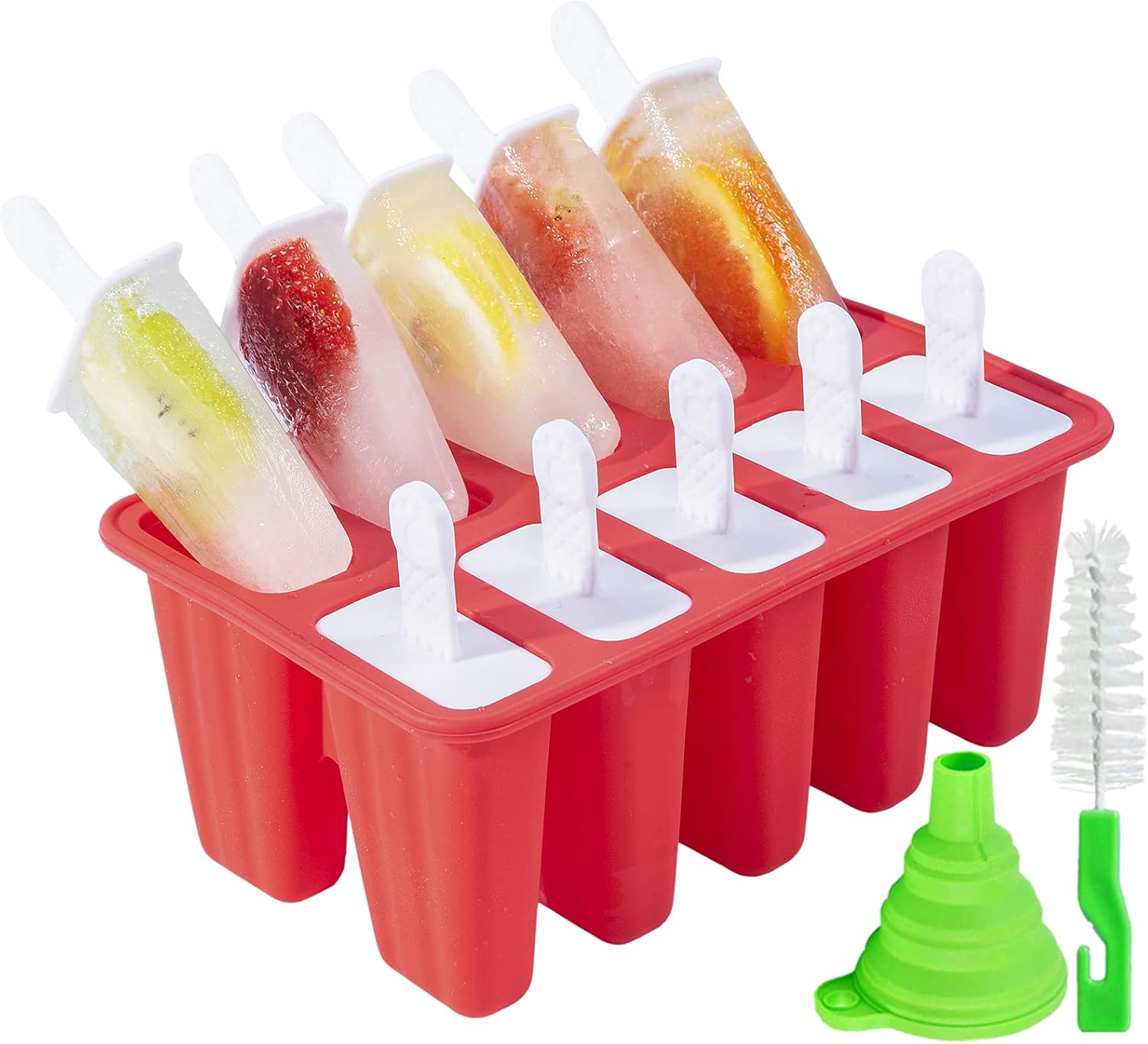 Popsicle Molds，Popsicle Mold 10 Pieces Popsicle Molds Silicone BPA Free Ice Pop...
