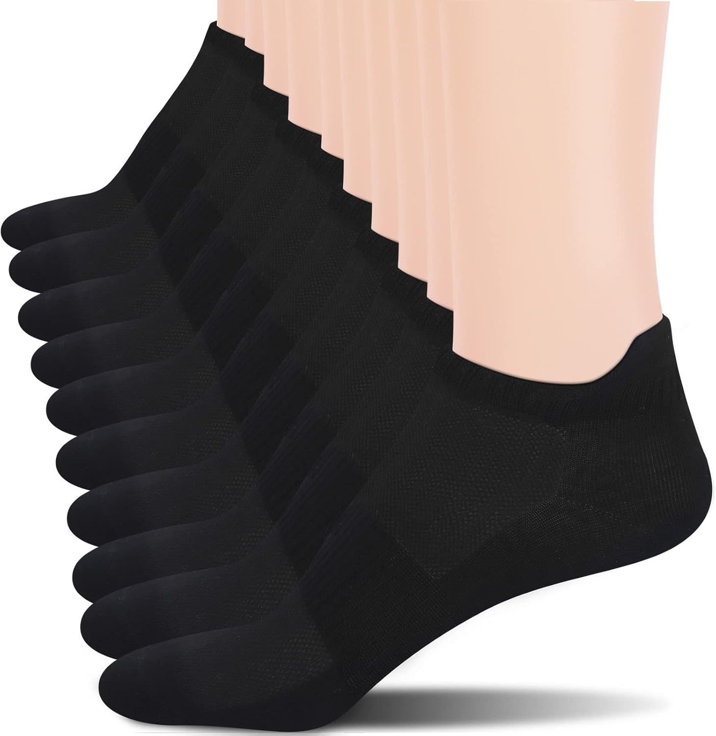 Cozi Foot Ankle Socks for Women: 10 Pairs Cotton Soft Fabric 9-11 C02-black