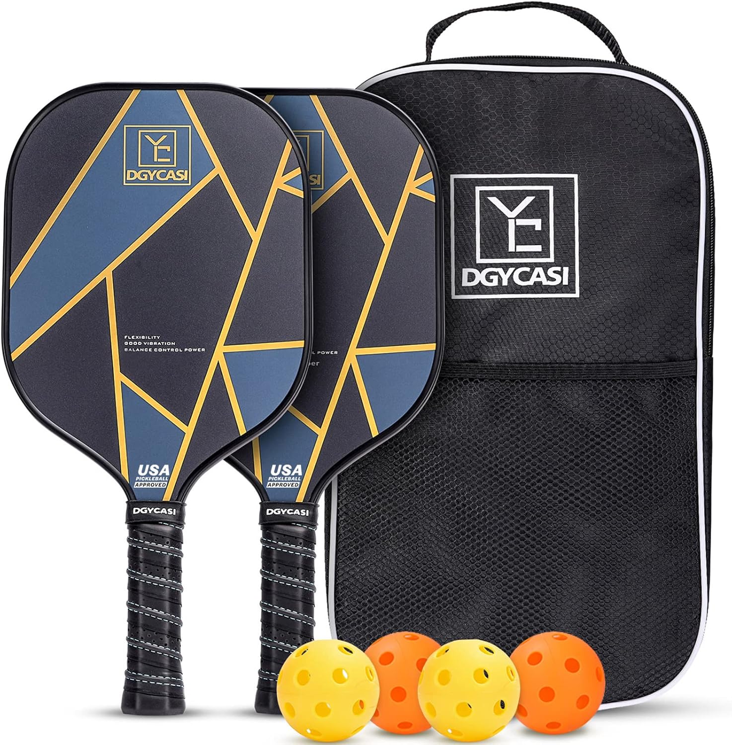 YC DGYCASI Pickleball Paddles Set of 2, 2025 USAPA...