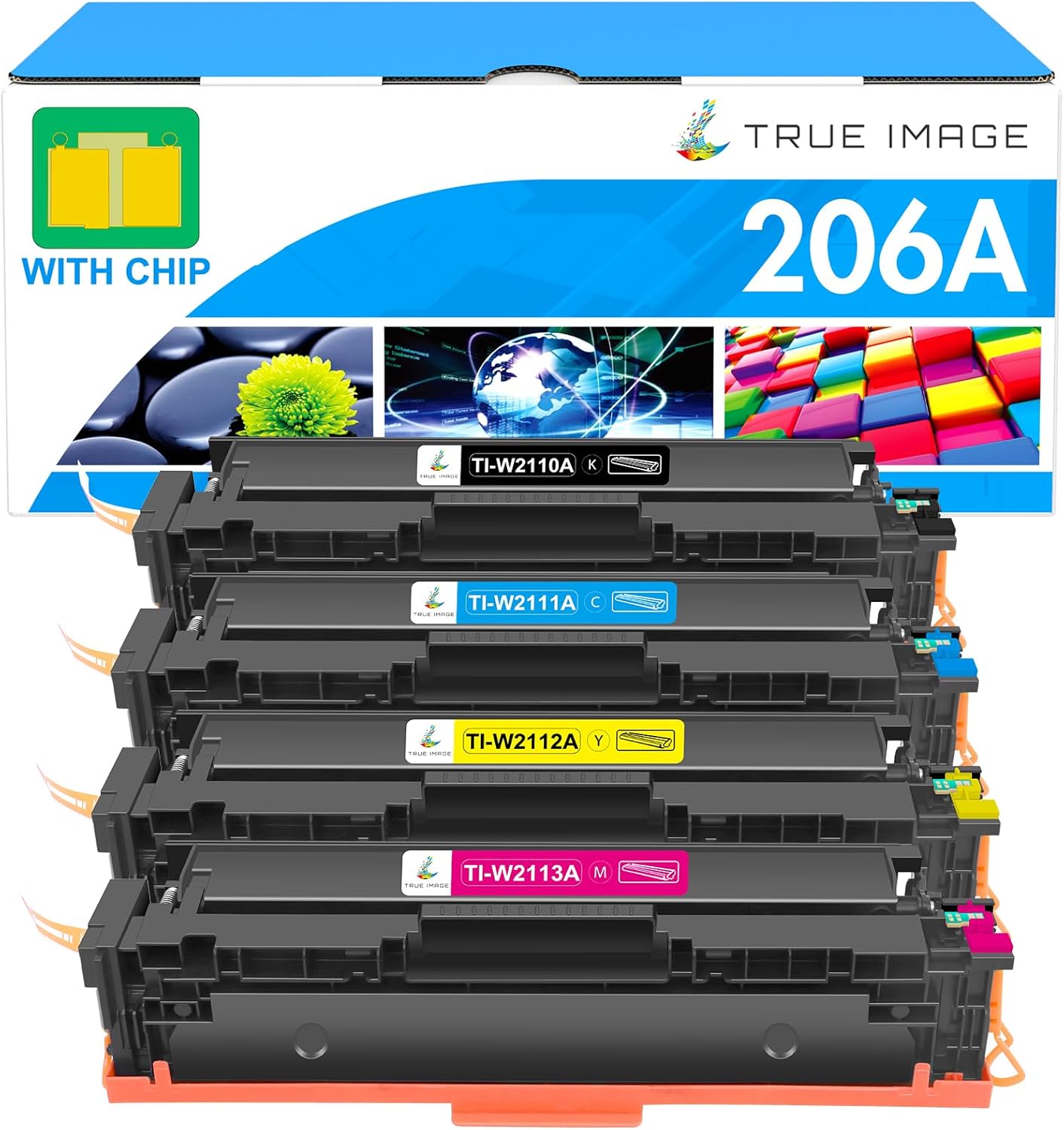 206A Toner Cartridges 4 Pack: M283fdw 206X Set Compatible Replacement for HP 206...