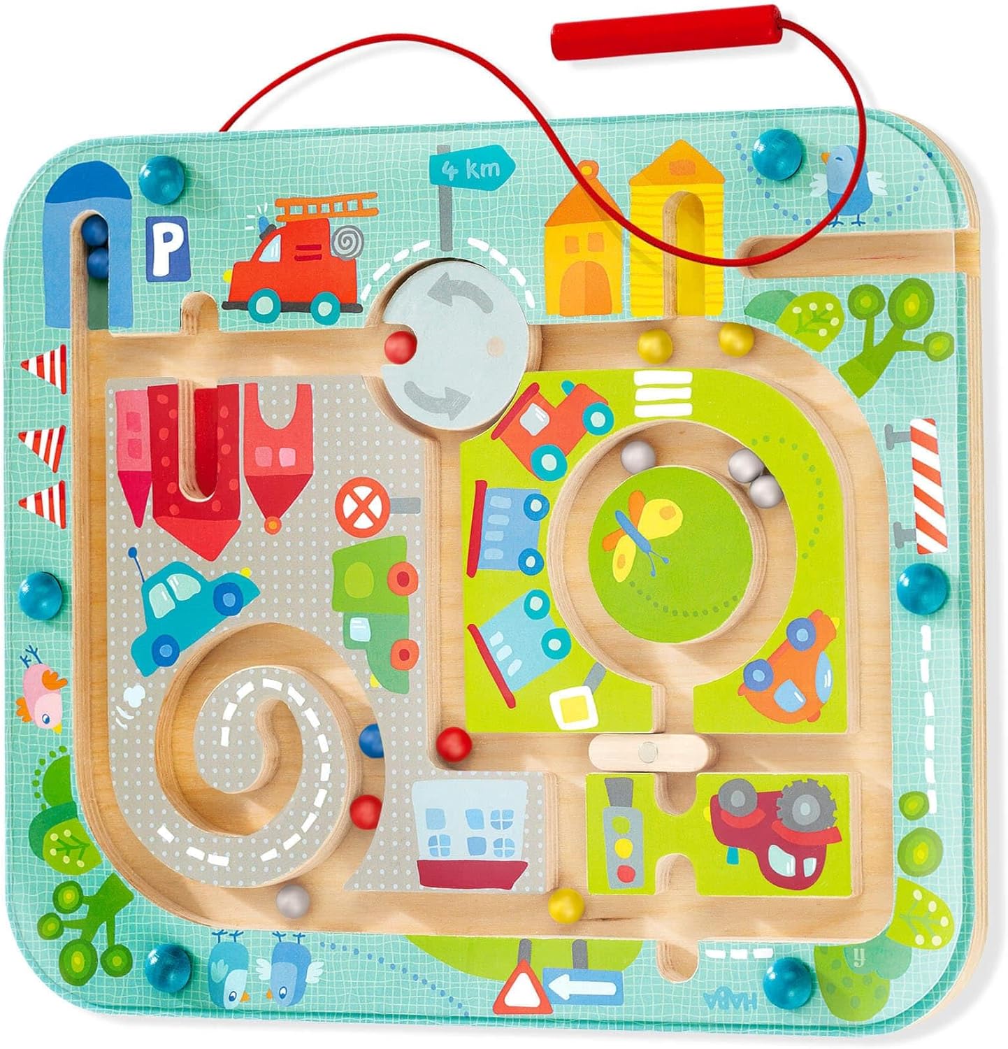 HABA Busy Board for Toddlers 2-4: Town Magnetic Maze Puzzle Game - Toddler Trave...