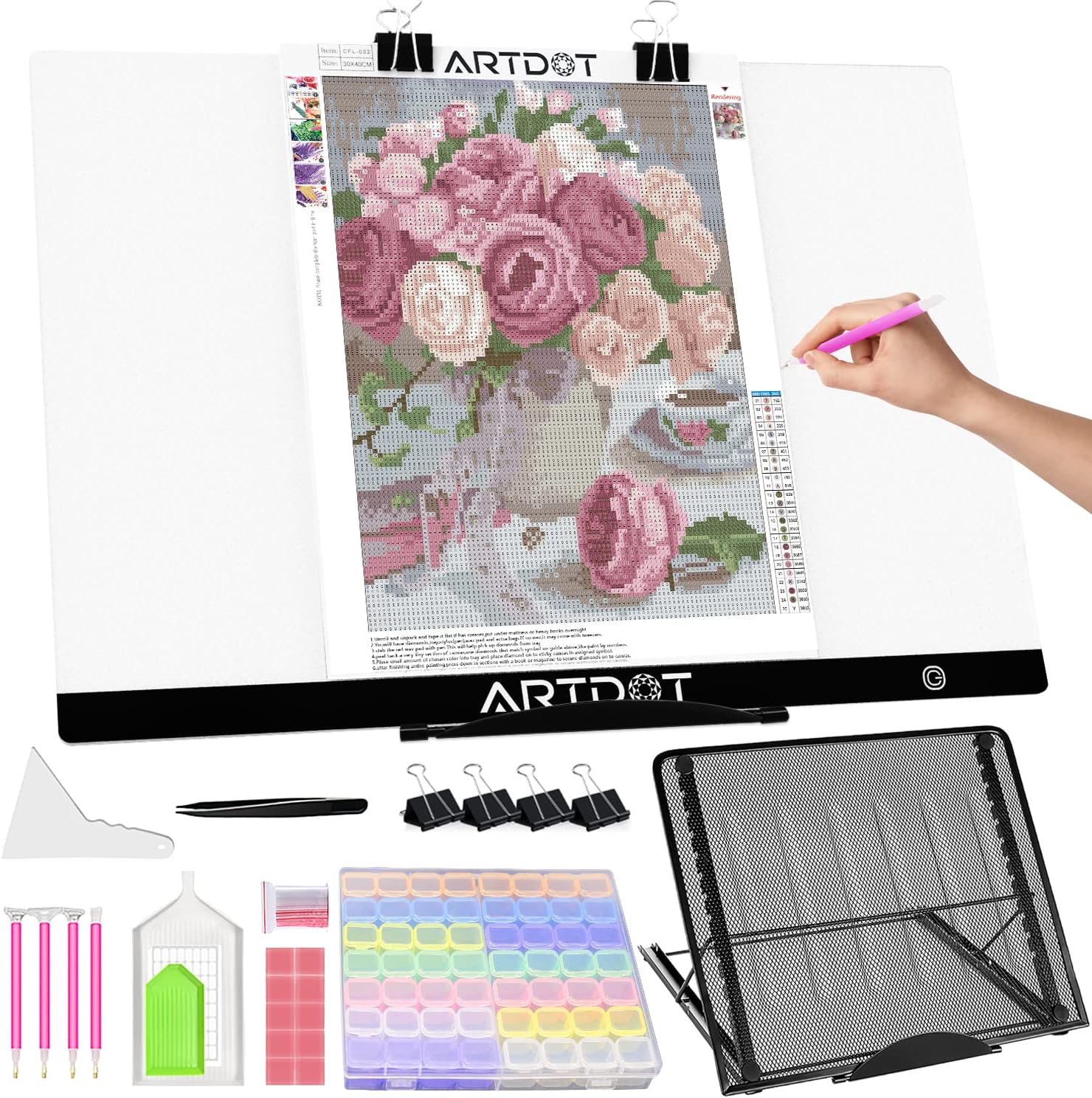 ARTDOT A2 LED Light Pad for Diamond Art USB Powered Light Board Kit, Adjustable...