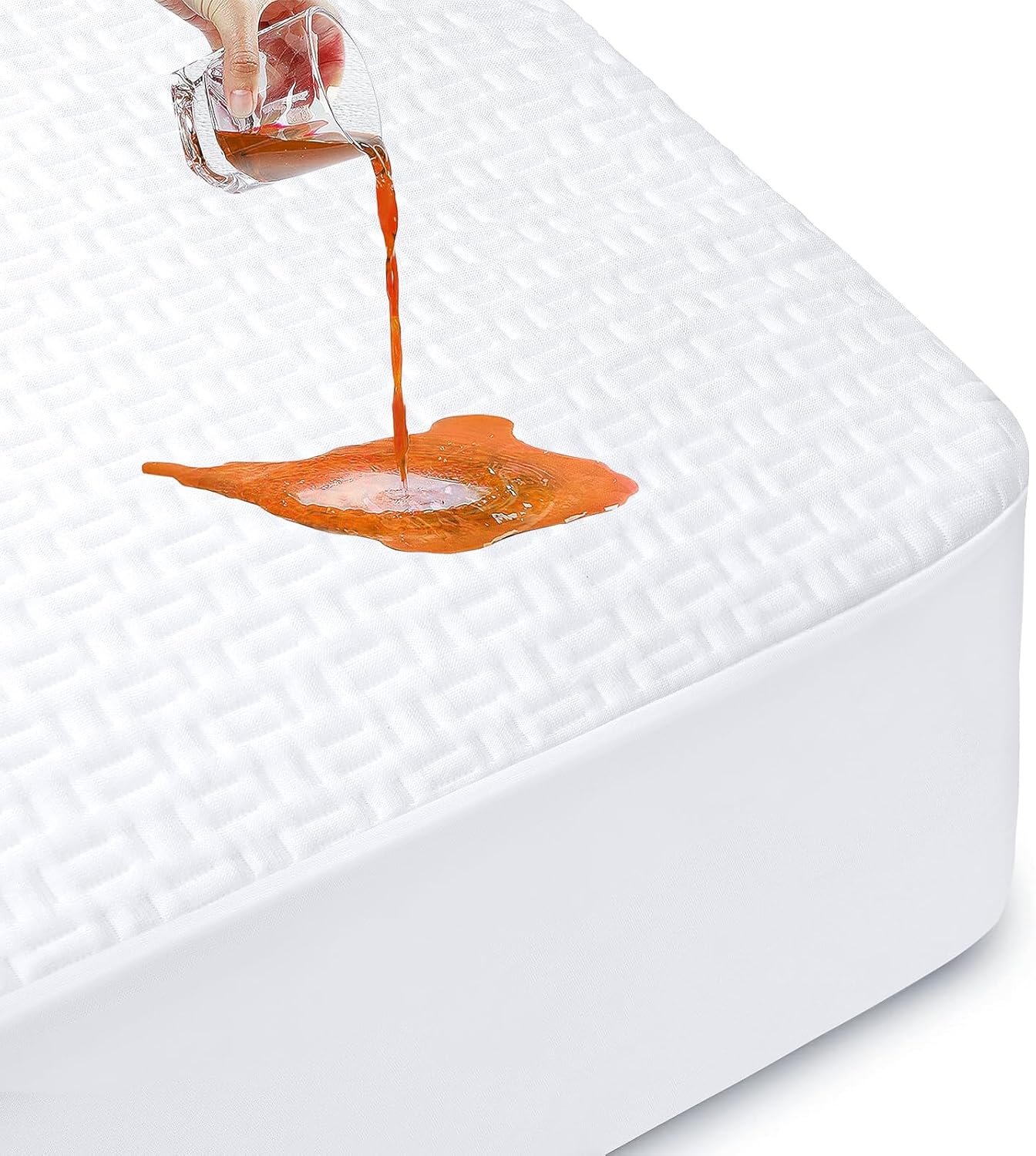 100% Waterproof California King Mattress Protector, Breathable Viscose Cooling B...