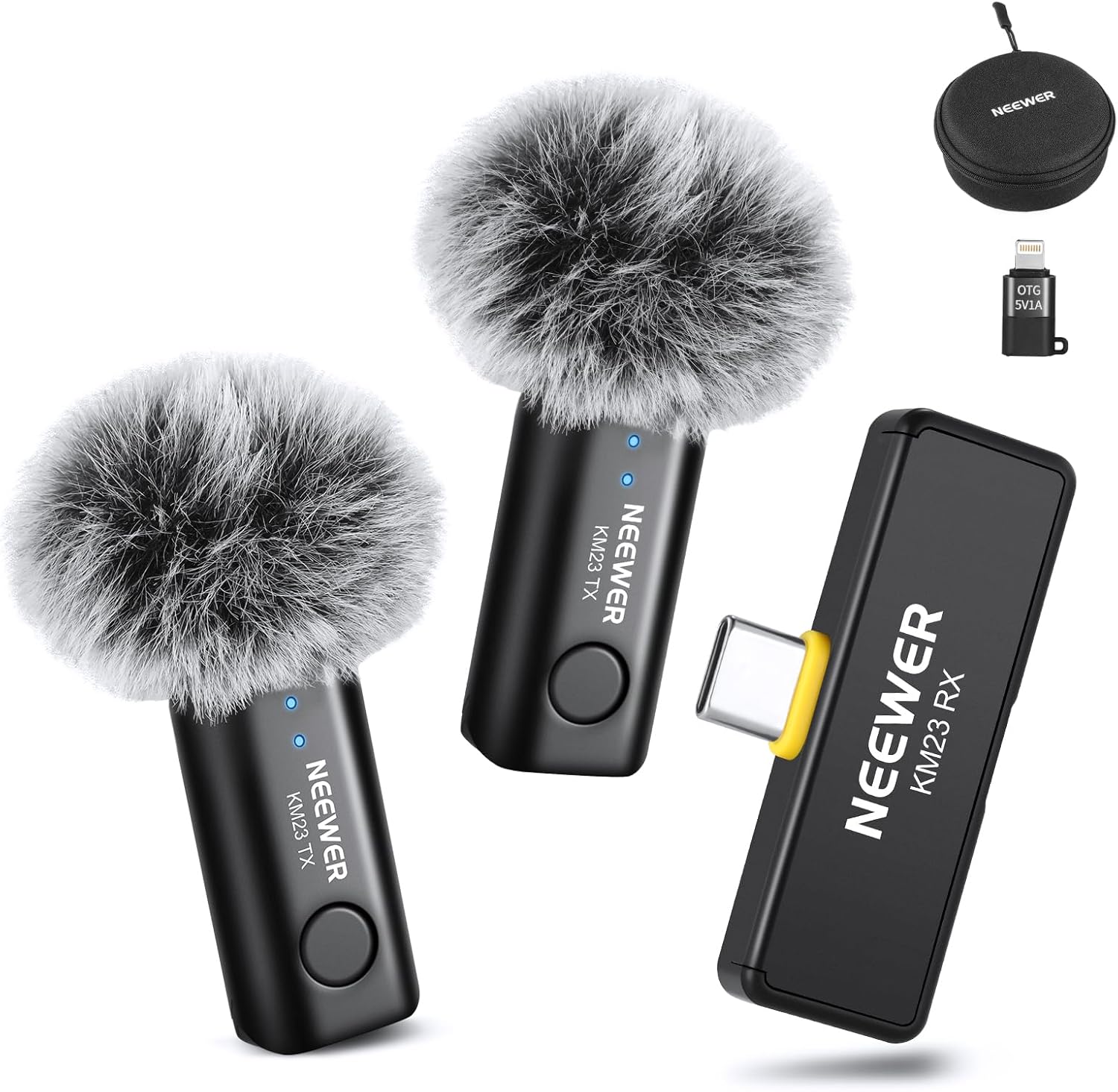 NEEWER Wireless Lavalier Microphone Kit for USB C, Omnidirectional Condenser Mic...