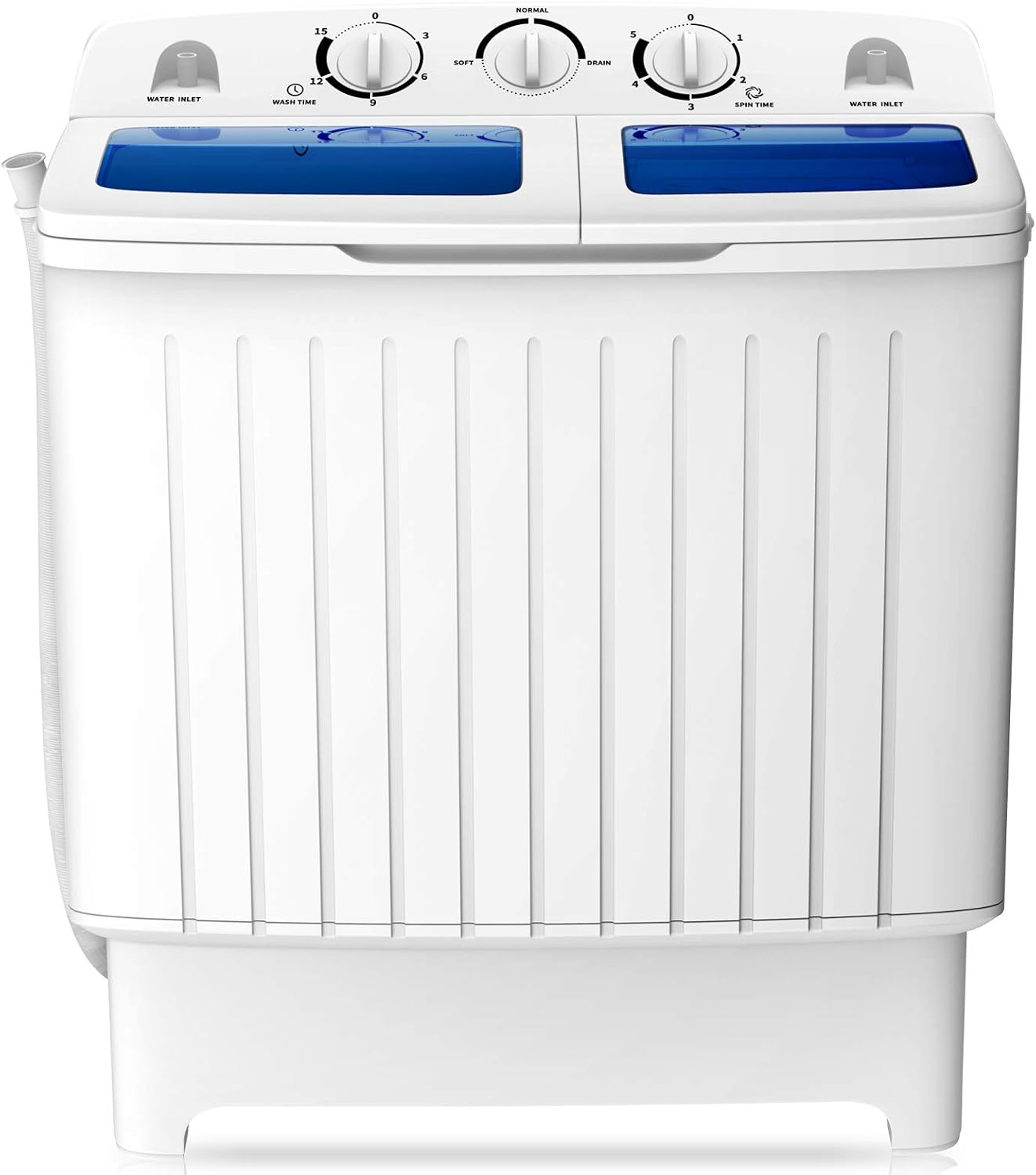 COSTWAY Portable Washing Machine, Twin Tub 20 Lbs Capacity, Washer(12 Lbs) and S...
