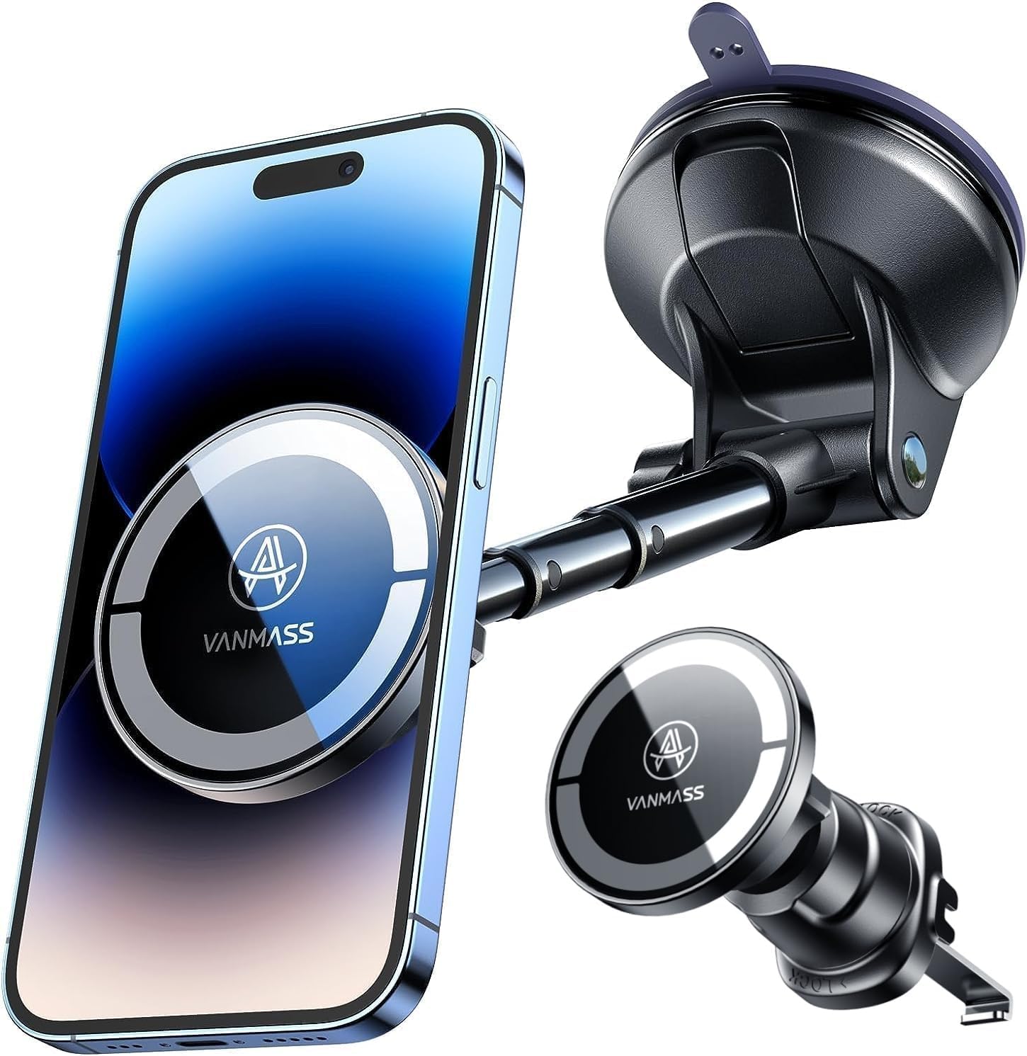 VANMASS Magnetic Phone Car Mount [Upgraded TOP Magnet] for MagSafe Suction Mobil...