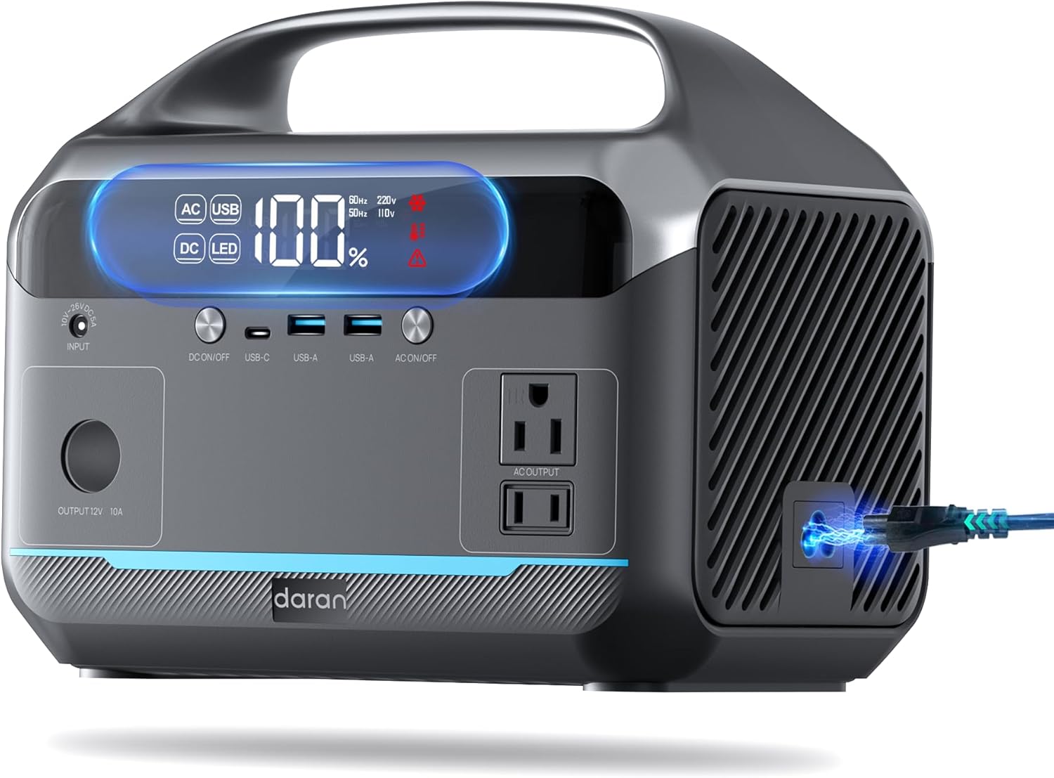 Portable Power Station, Outdoor 288Wh LiFePO4 Battery, 350W (600W Surge) Solar G...