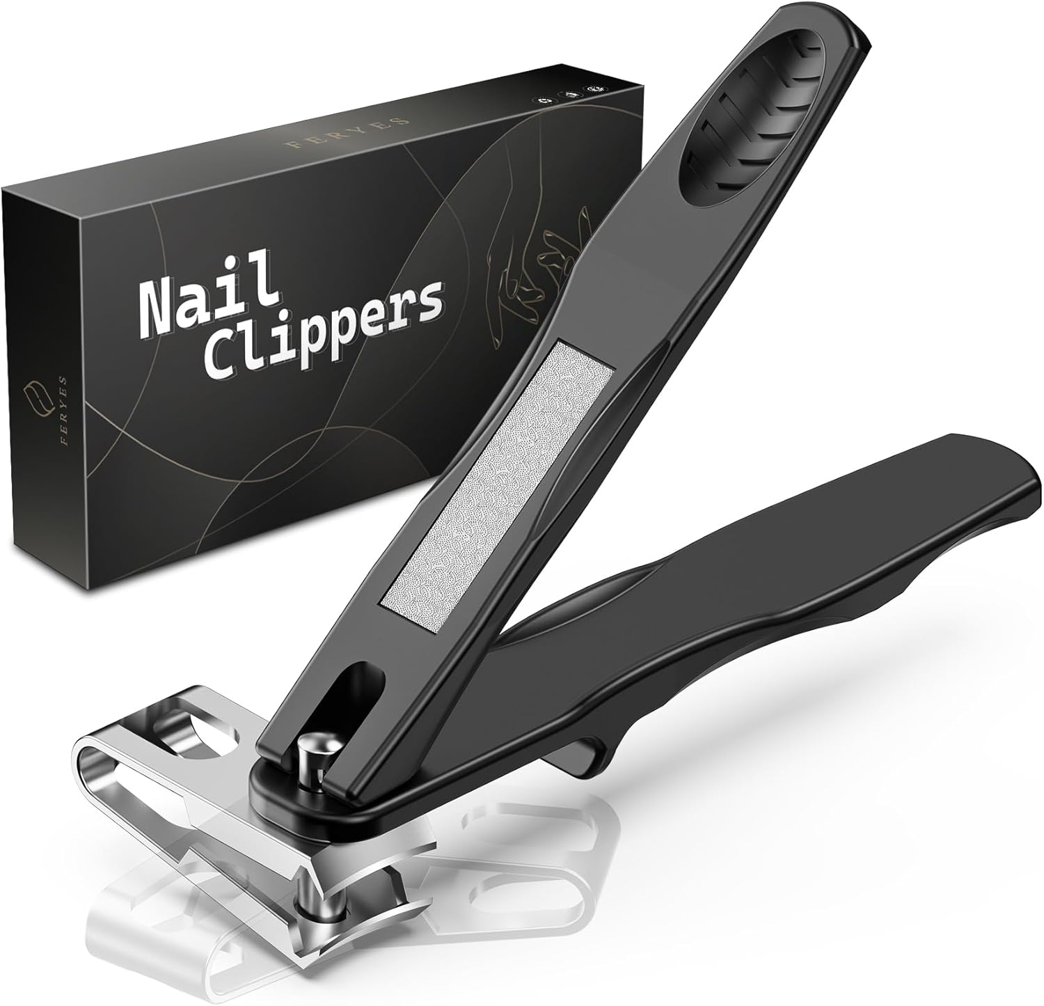 FERYES 360° Rotating Nail Clippers for Seniors, Long Handle Fingernail Clippers...