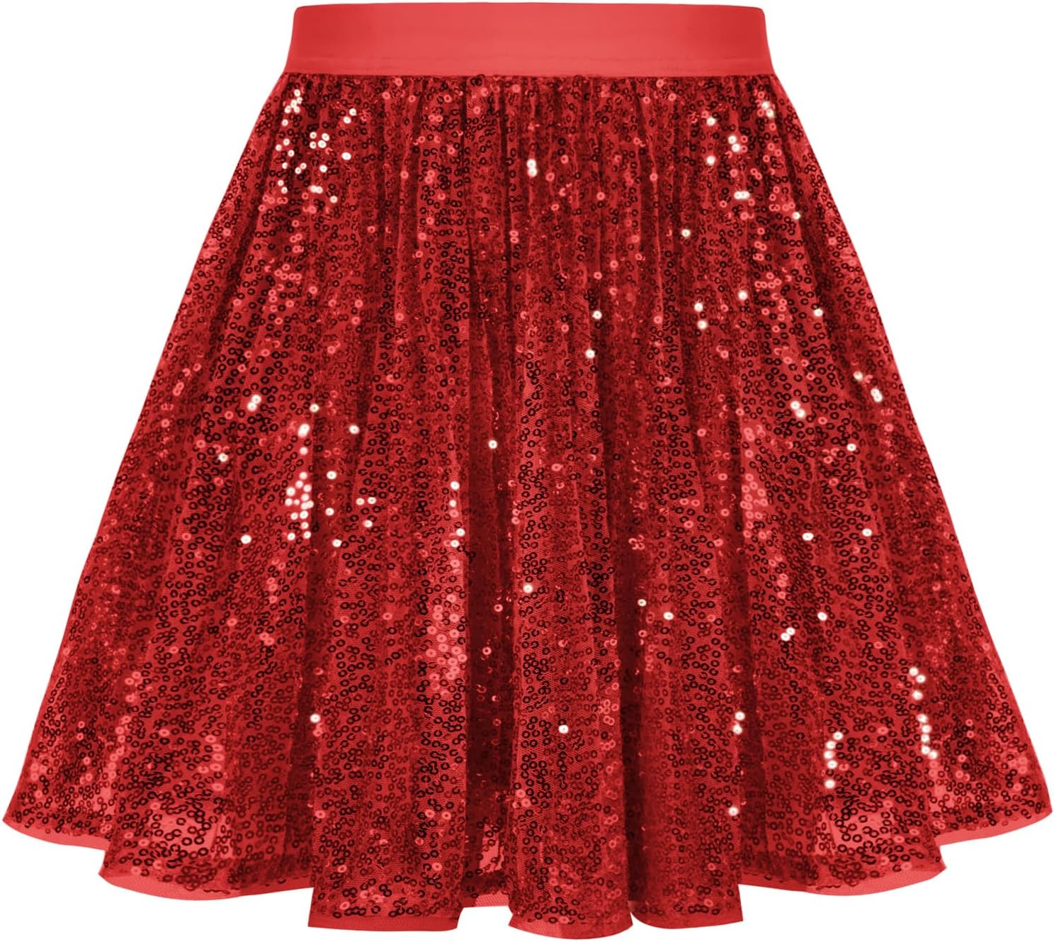 GRACE KARIN Girls Sequin Skirt Elastic Waist Sparkle Pleated Skirt for Party 5-1...