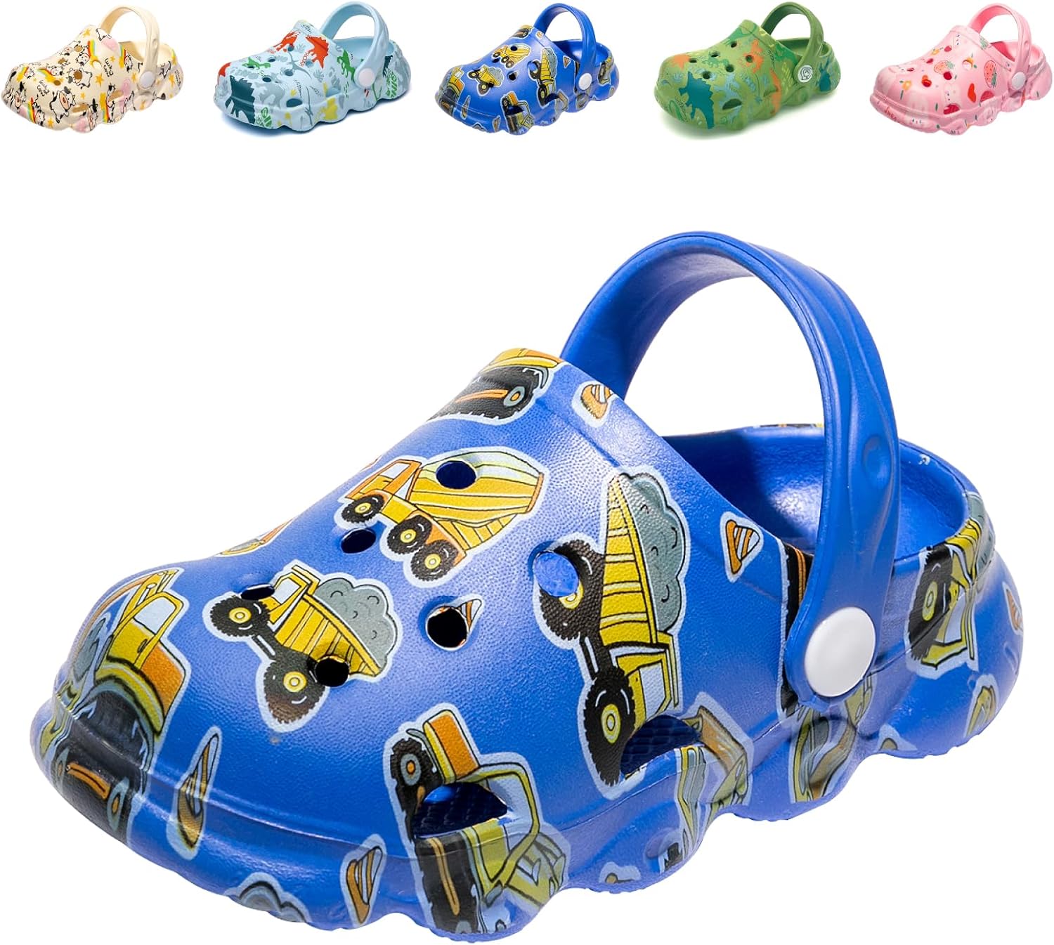 Kids Clogs Mules for Girls Boys Lightweight Garden Shoes Toddler Dinosaur Slip-o...