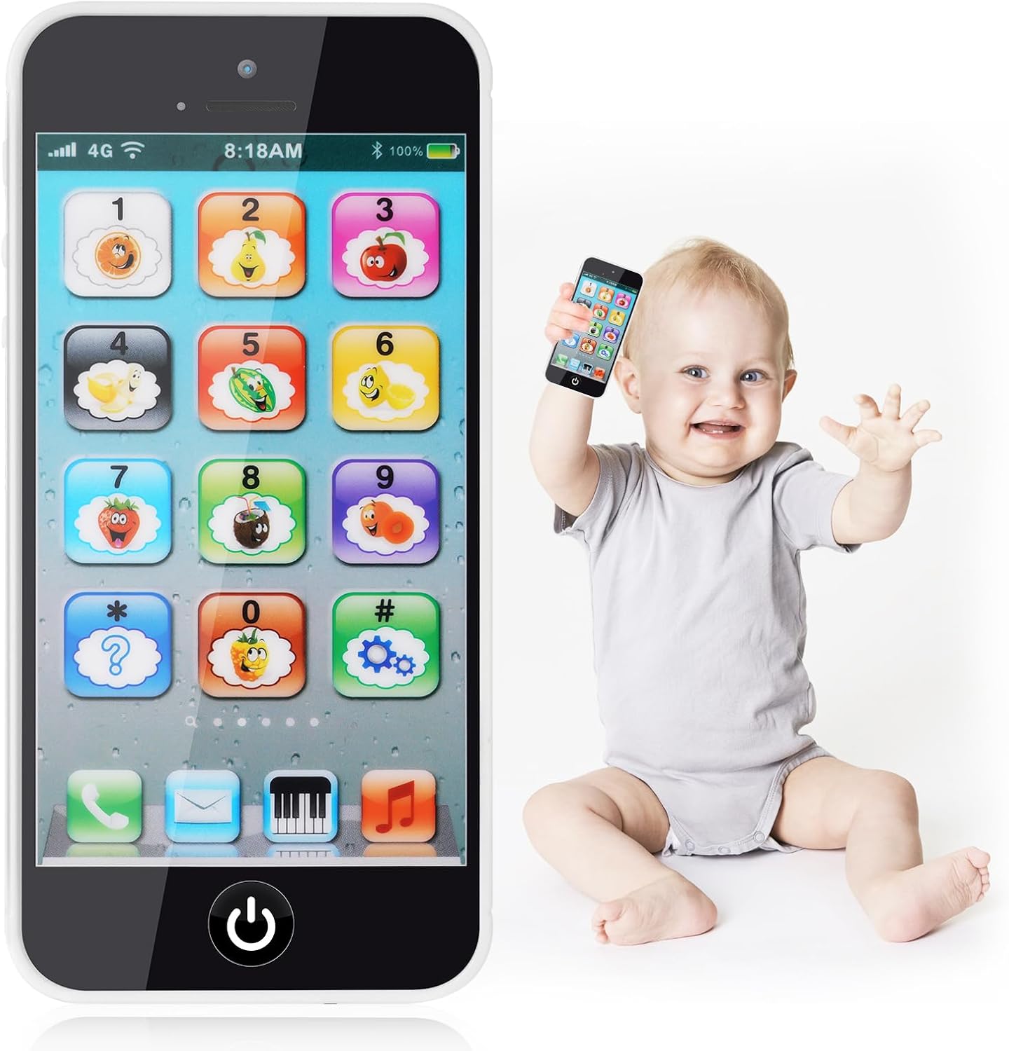 Aolso Toy Phone for 1-6 Year Old Boys Girls, Fake Phone Toys for Baby, Music Mob...