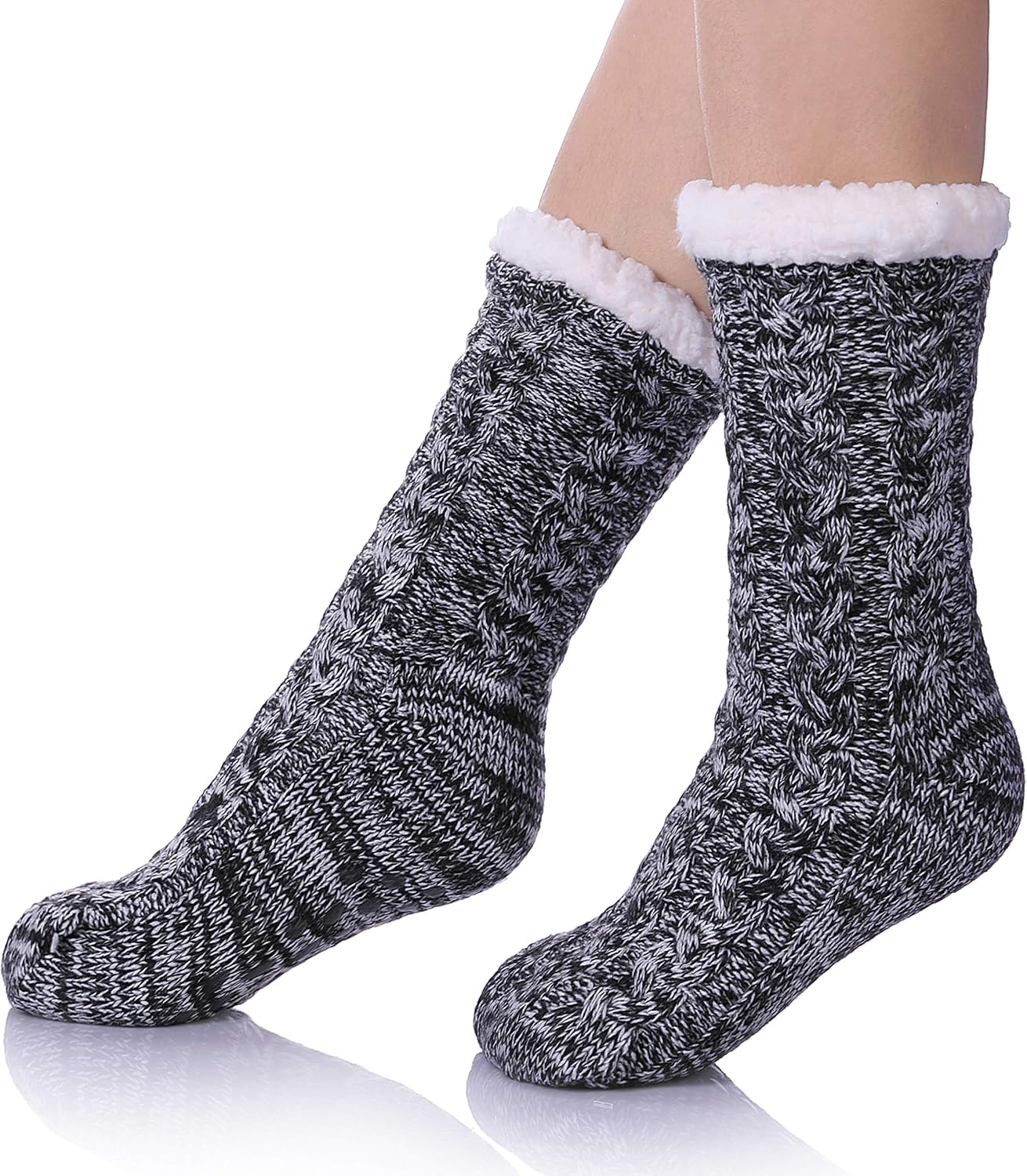 SDBING Women's Winter Super Soft Warm Cozy Fleece Lined Fuzzy Slipper Socks with...