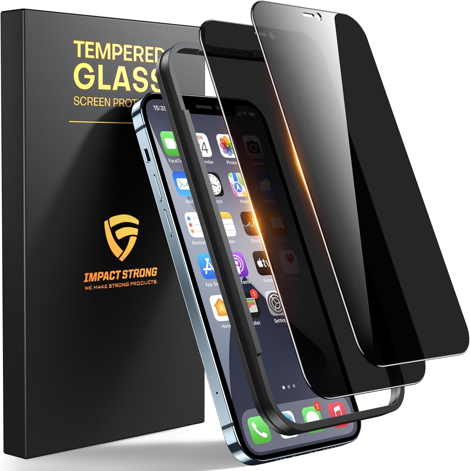 ImpactStrong Privacy Glass Screen Protector for iPhone 12 Pro Max [6.7 Inch] Ant...
