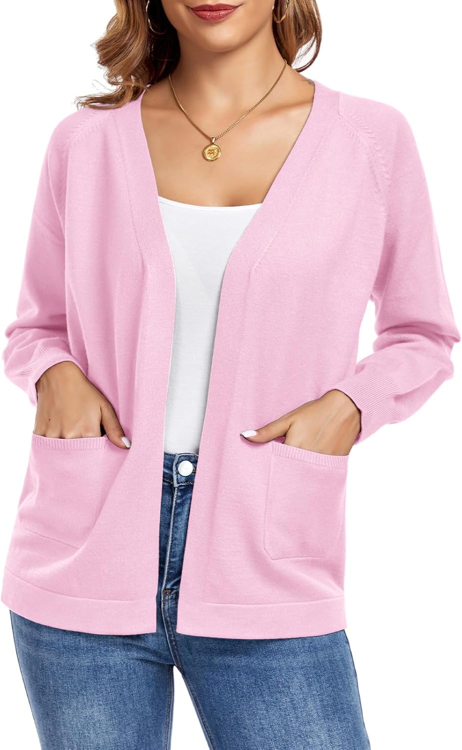 TownCat Women's Knit Cardigan Sweaters with Pocket Lightweight Long Sleeve Open...