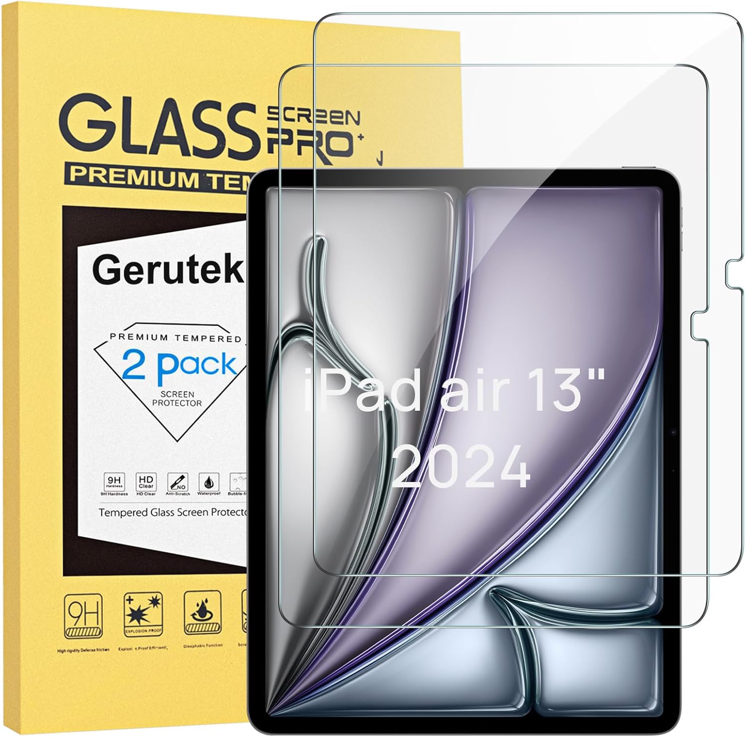 Gerutek 2-Pack Screen Protector for iPad Air 13-inch (M2)/iPad Pro 13-inch (M4)...
