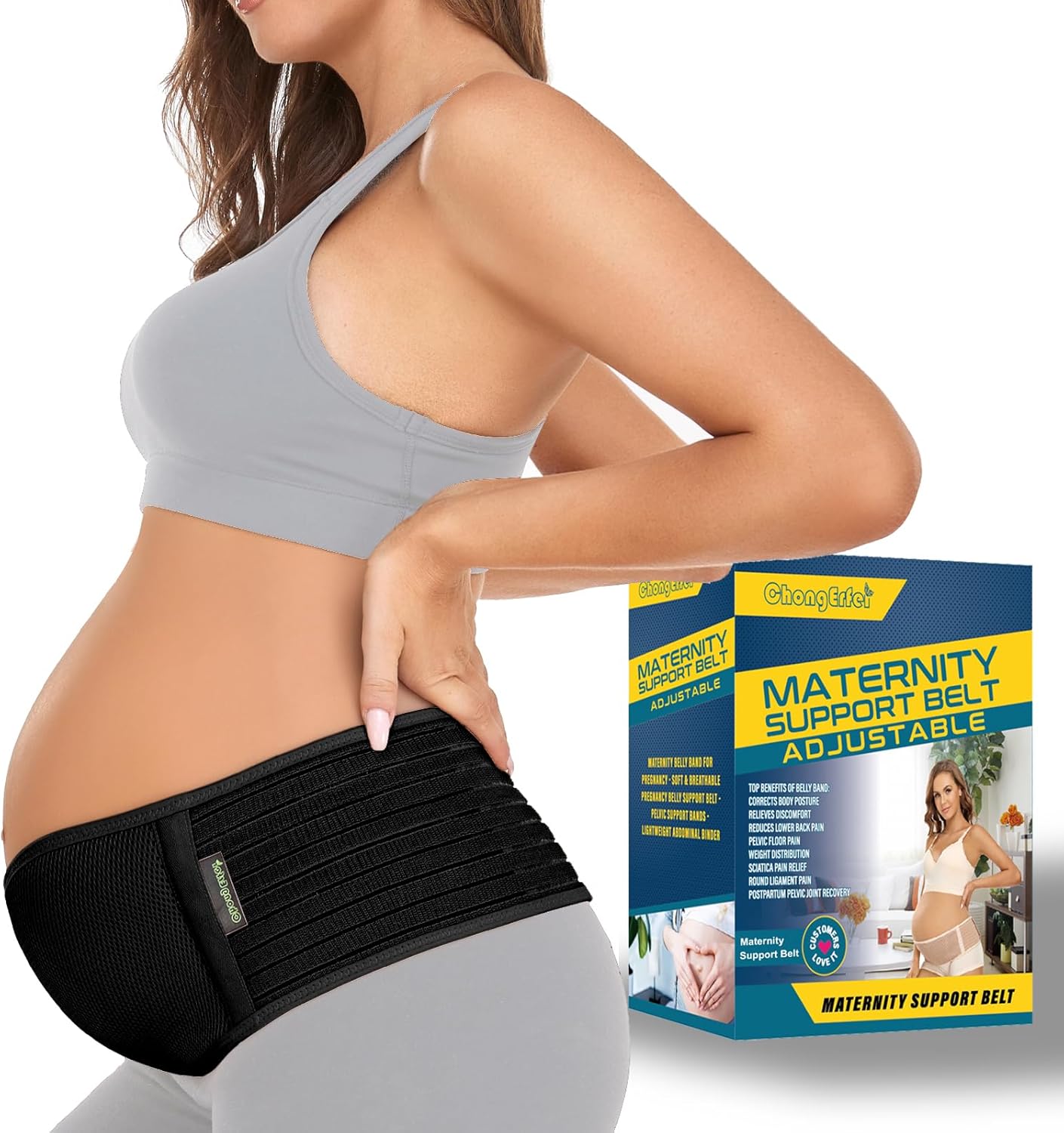 ChongErfei Pregnancy Belly Band Maternity Belt Back Support Abdominal Binder Bac...