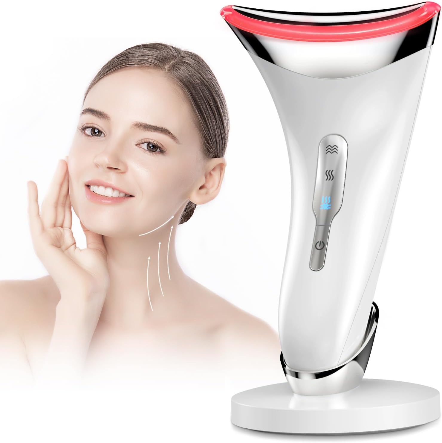 Face Massager Facial Lifting Device: Electric Neck Lift Machine 45°C Heat EMS Mi...