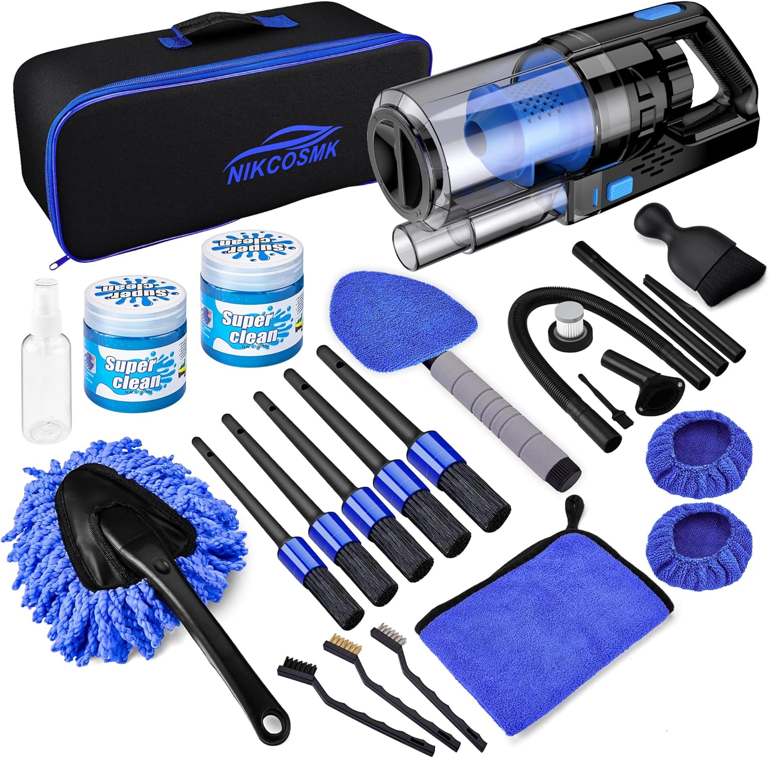 17pcs Car Detailing Kit Interior Cleaner, Car Interior Cleaning Kit with Handhel...