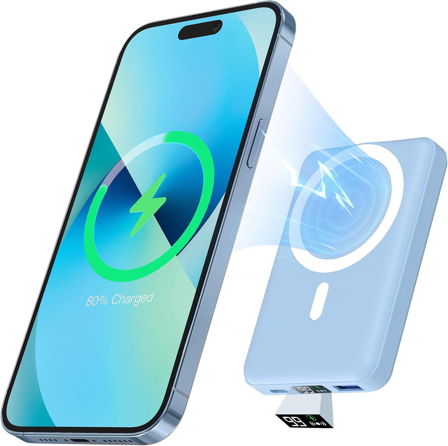 podoru for Magsafe Battery Pack, 10000mAh Magnetic Power Bank with Type-C Cable...