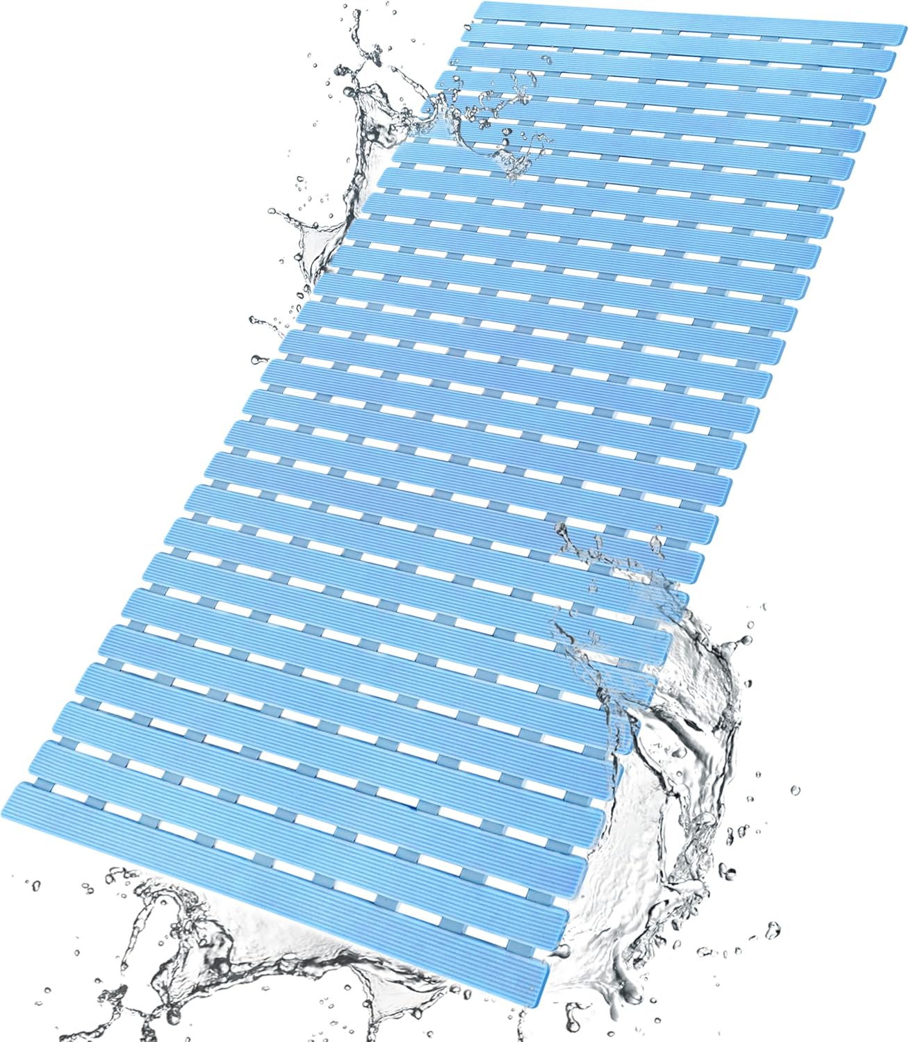Shower Mat Non Slip Bathtub Mat with Suction Cups and Drain Holes 37.4 x15.7 Inc...