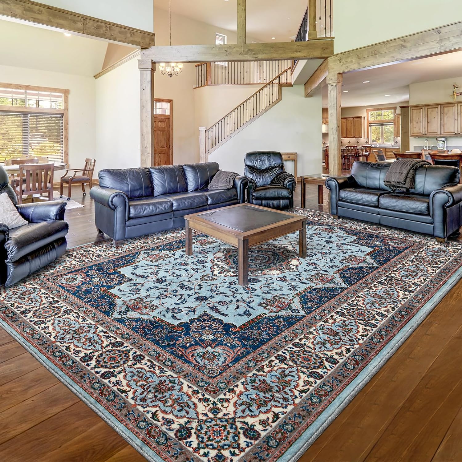 Area Rugs for Living Room 5x7 Boho Rug with Non-Slip Backing Machine Washable Ca...