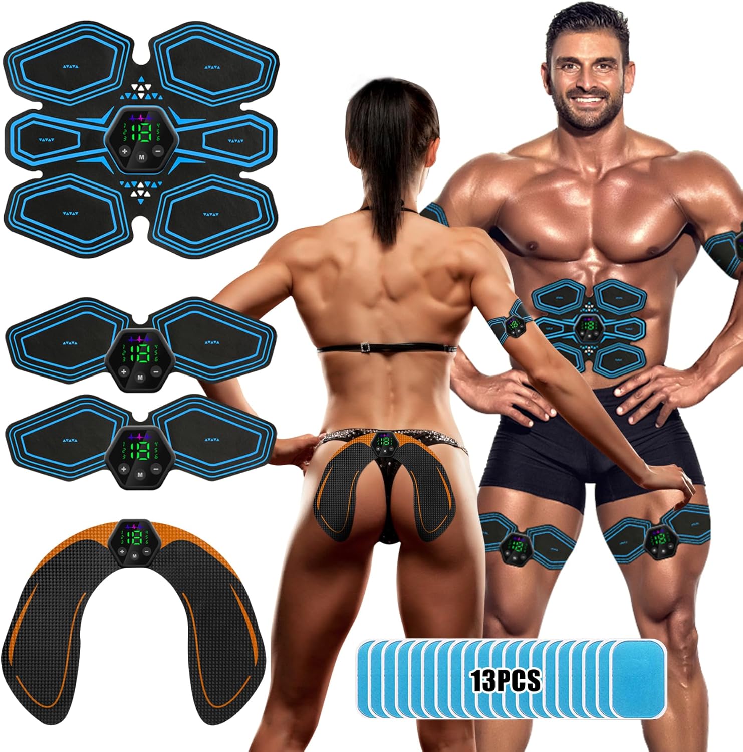 Lovcoyo EMS Muscle Stimulator, ABS Trainer Muscle Stimulator, 6 Modes & 19 Inten...