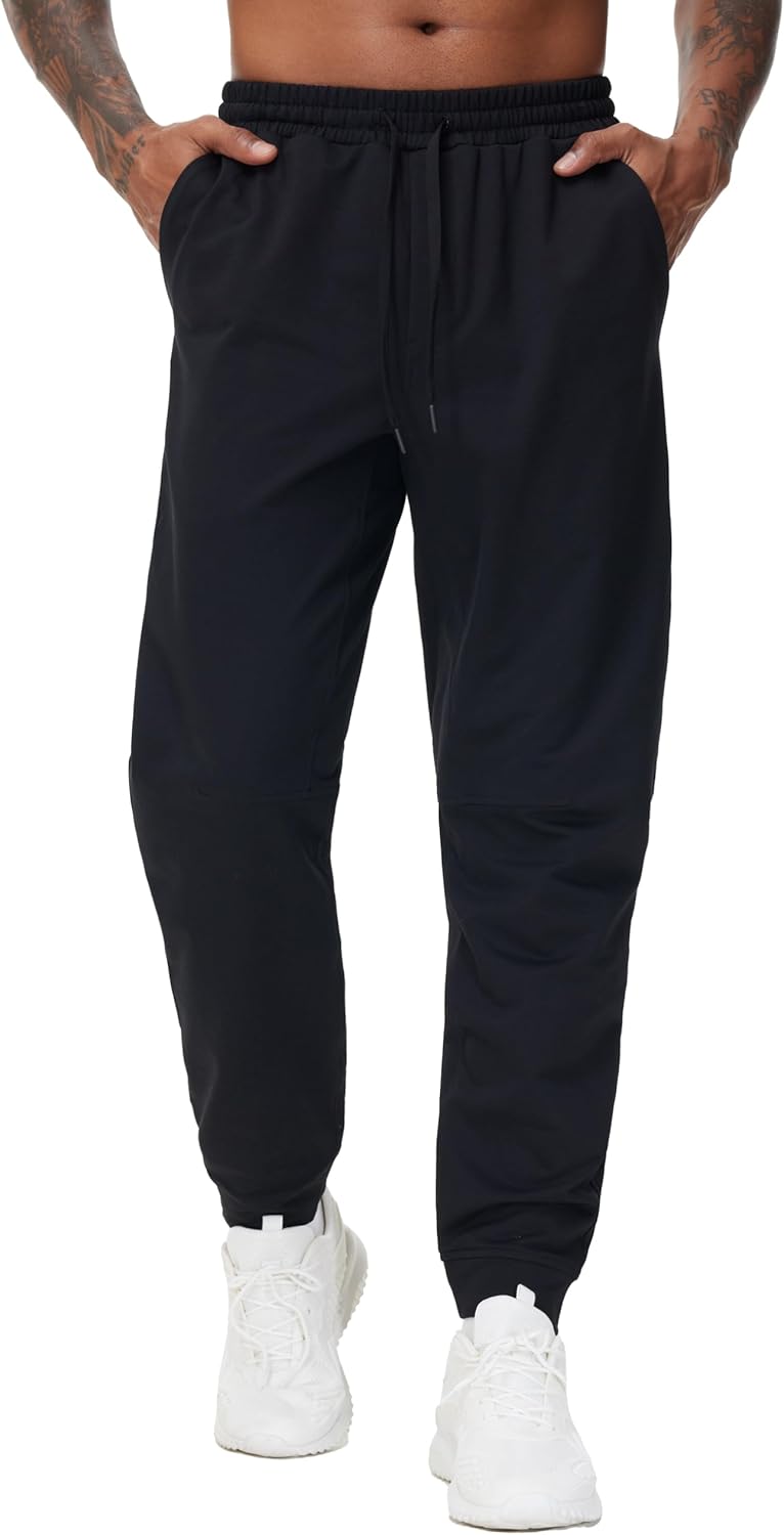 THE GYM PEOPLE Men's Drawstring Workout Joggers Pants Lightweight Tapered Runnin...