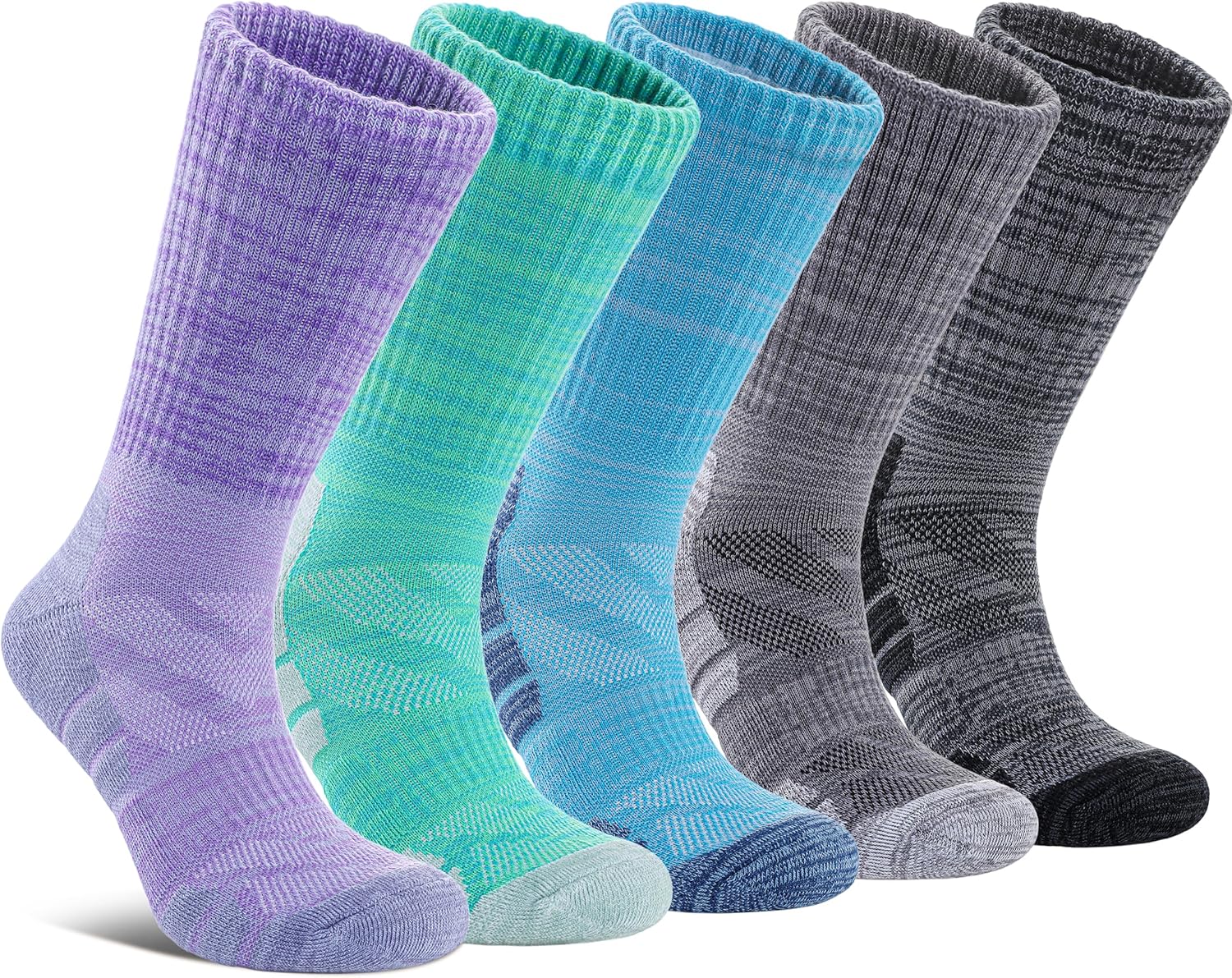 Women Hiking Crew Socks Running Athletic Thick Cushion Compression Moisture Wick...