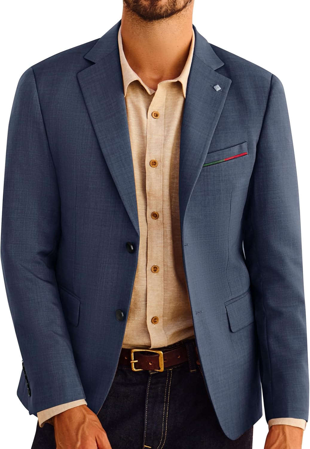 PJ PAUL JONES Mens Blazer Lightweight Sport Coats Casual Two Buttons Notched Lap...
