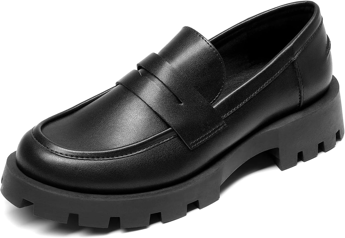 DREAM PAIRS Women's Loafers, Lug Sole Slip On Platform Chunky Penny Loafers for...