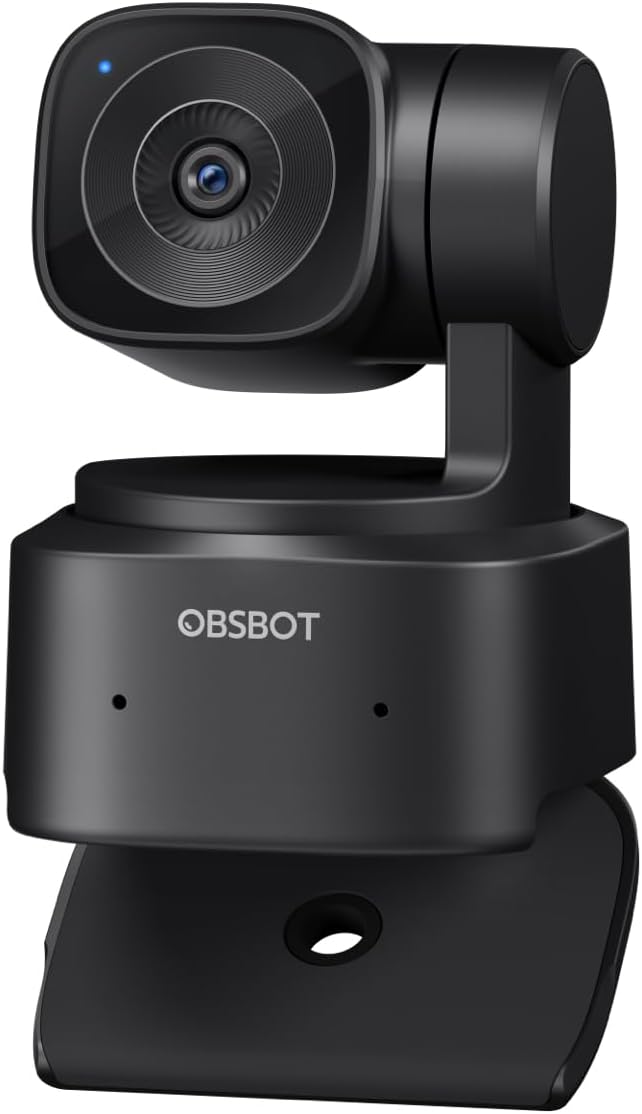 OBSBOT Tiny SE 1080P 100FPS Webcam for PC, AI Tracking PTZ Streaming Camera with...
