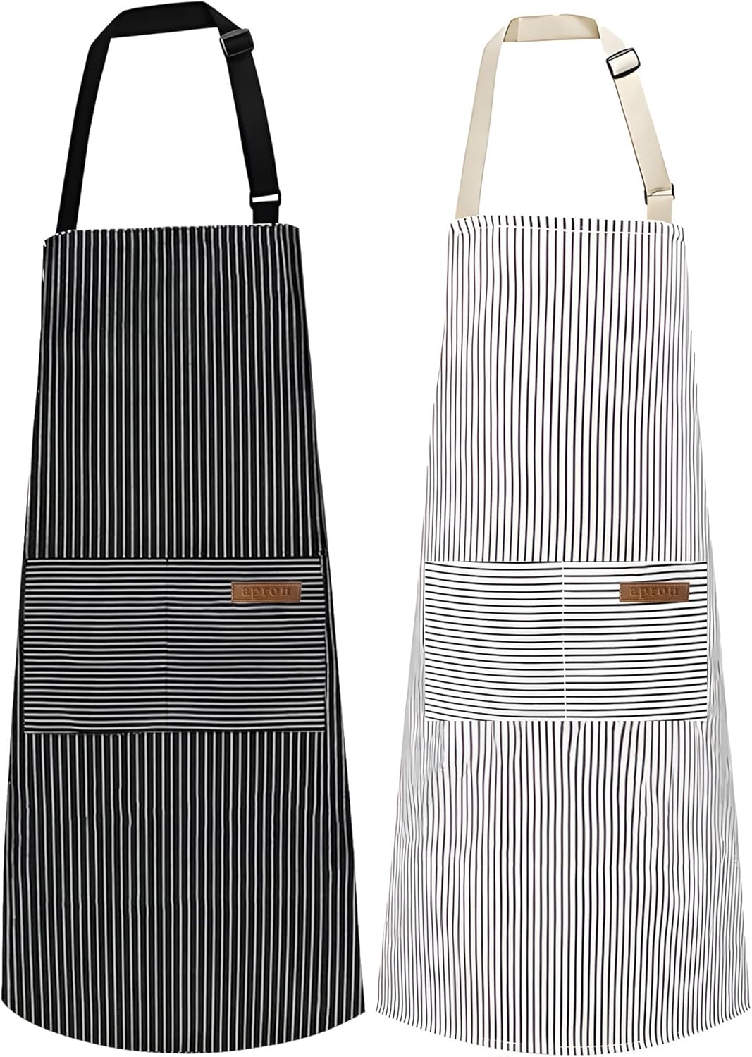 2 Pack Apron, Cooking Kitchen Aprons, Adjustable Bib Apron with 2 Pockets for Me...