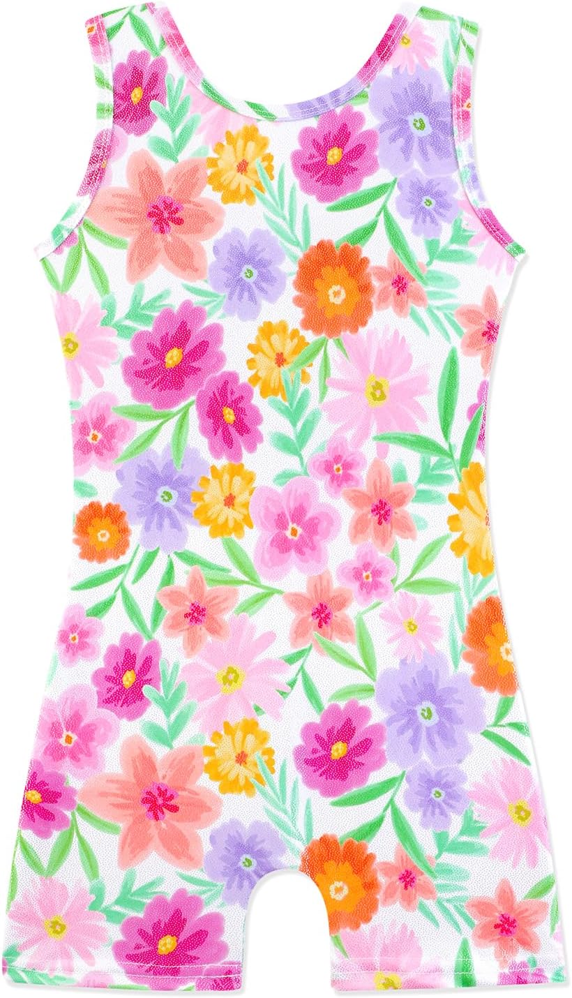 HOZIY Gymnastics Leotards for Girls with Shorts Toddlers Biketards Rainbow Unico...