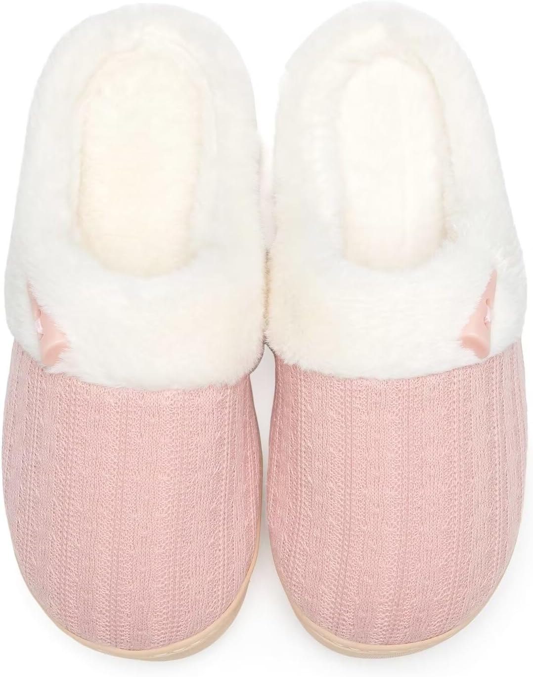 NineCiFun Women's Slip on Fuzzy House Slippers Memory Foam Slippers Scuff Outdoo...