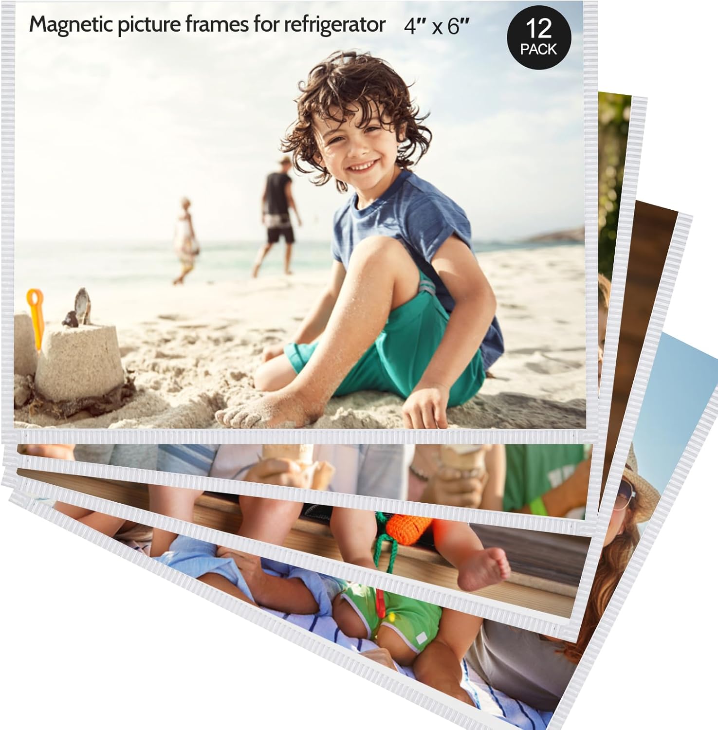vivinin Magnetic Picture Frame, 12 Pack Magnetic Frame Reusable, Magnetic Photo...