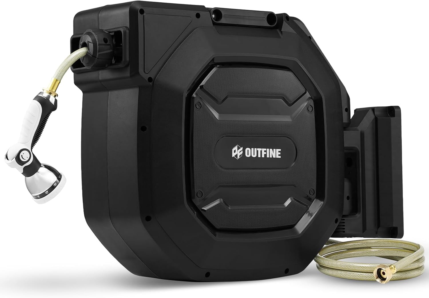 OUTFINE Heavy Duty Retractable Garden Hose Reel (1/2 150FT) Heavy Duty, Any Leng...