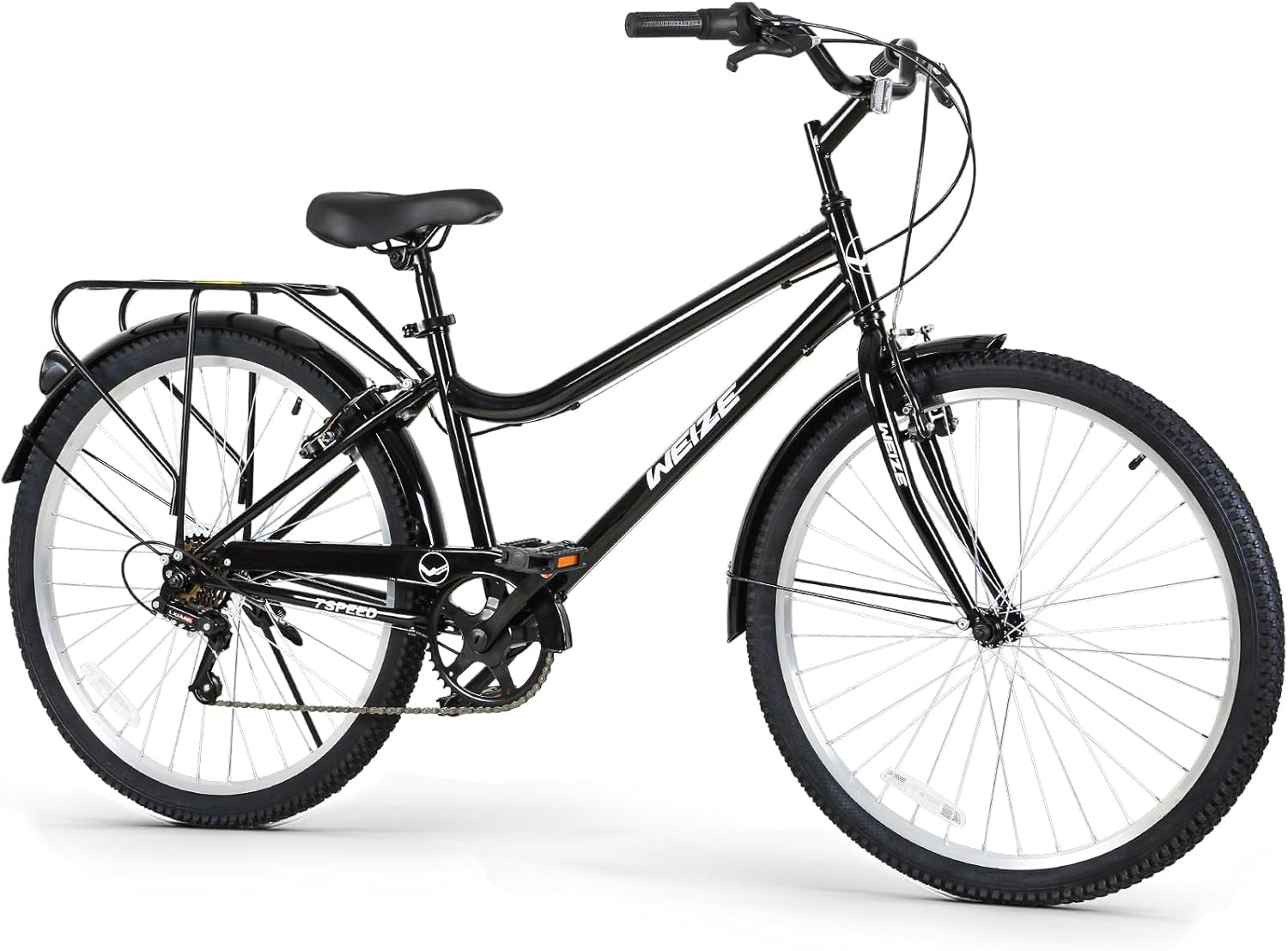 WEIZE Beach Cruiser Bike, 26 inch Commuter Bicycle for Adult Men and Women, 7-Sp...