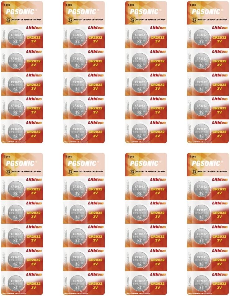 40 Pack CR2032 Batteries, 3V Lithium Coin Battery for Small Electronic Devices,...