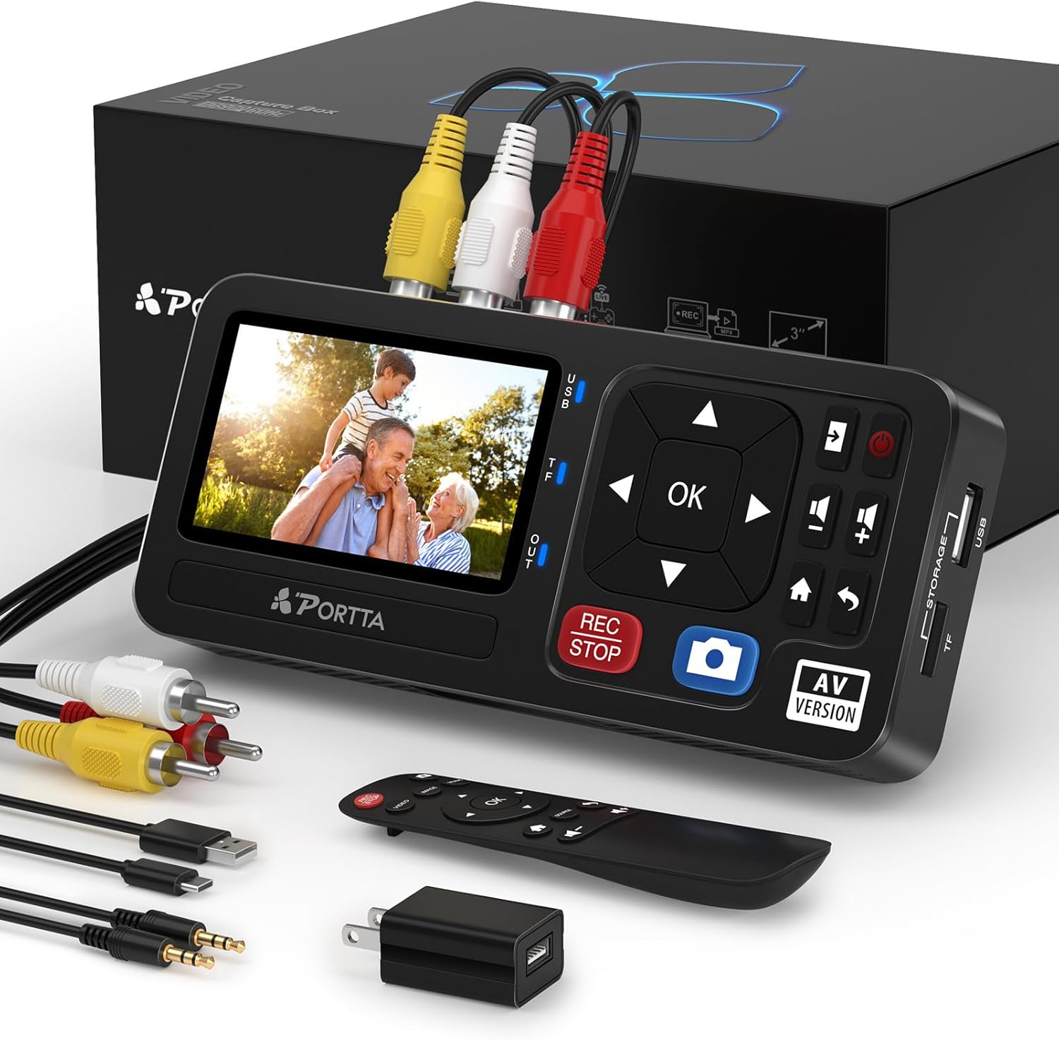 Portta VHS to Digital Converter, Video to Digital Recorder with Remote, RCA to H...